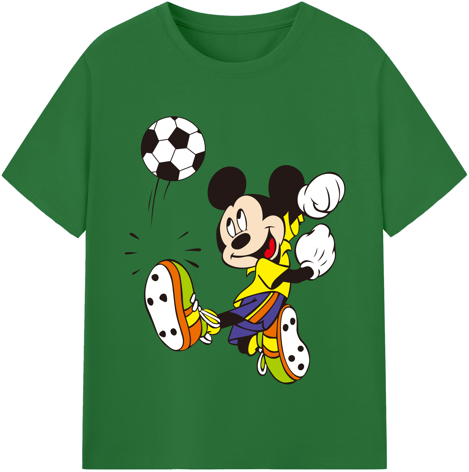 （画像用） ミッキーマウス Mickey Mouse 綿100％半袖Tシャツ（フロントプリント）