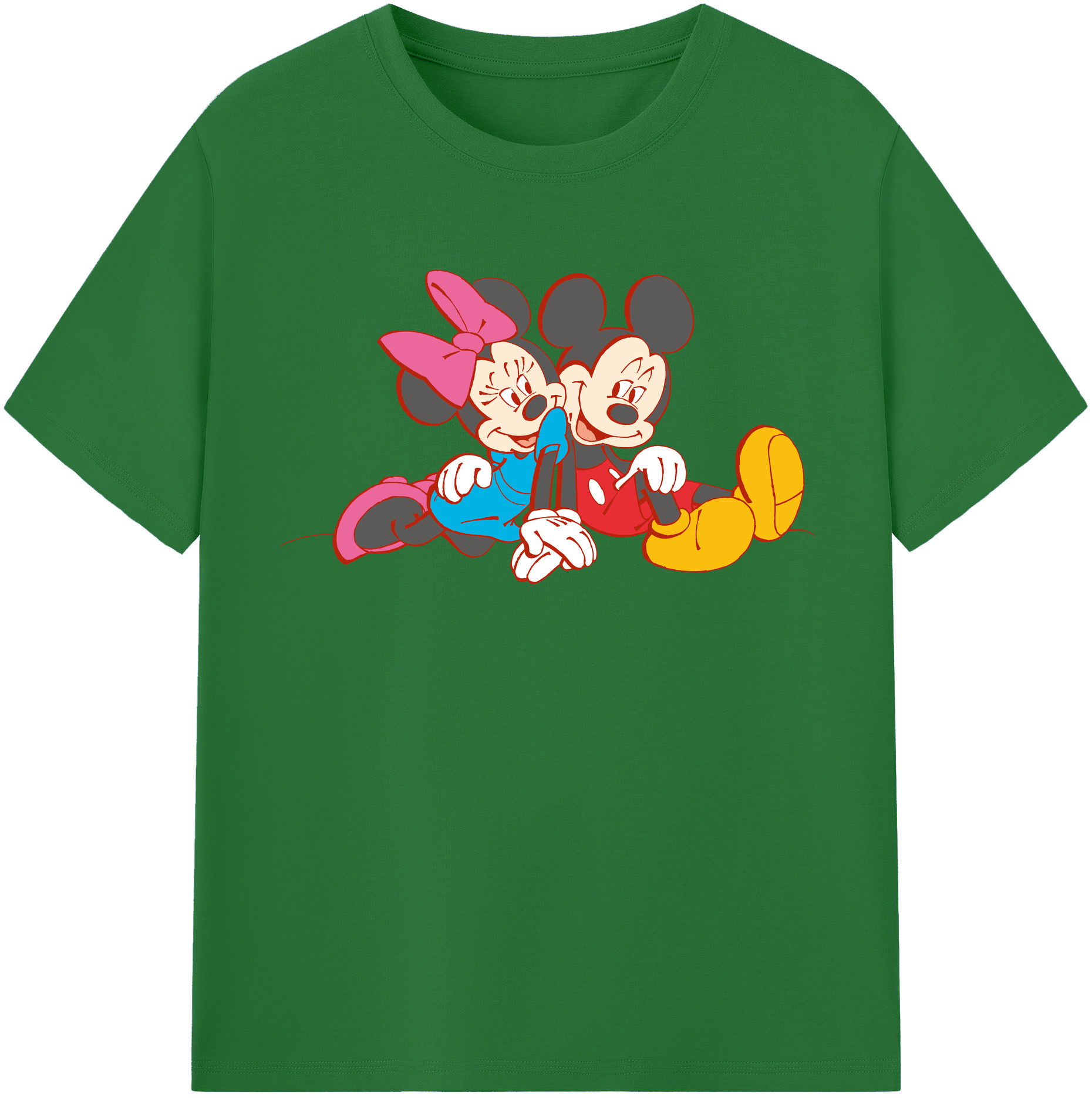 （画像用） ミッキーマウス Mickey Mouse 綿100％半袖Tシャツ（フロントプリント）