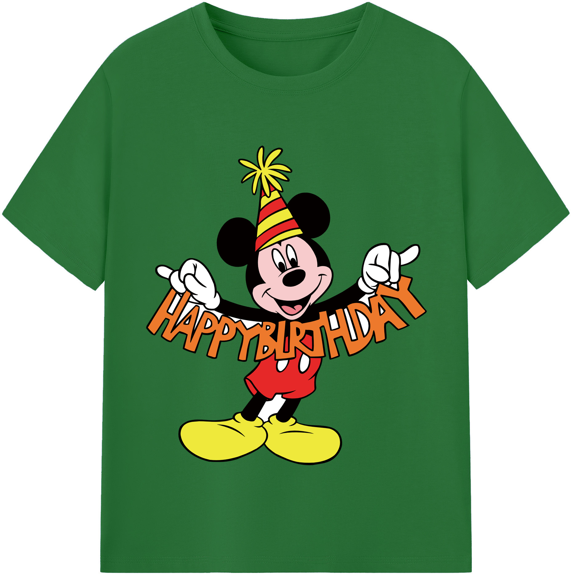 （画像用） ミッキーマウス Mickey Mouse 綿100％半袖Tシャツ（フロントプリント）