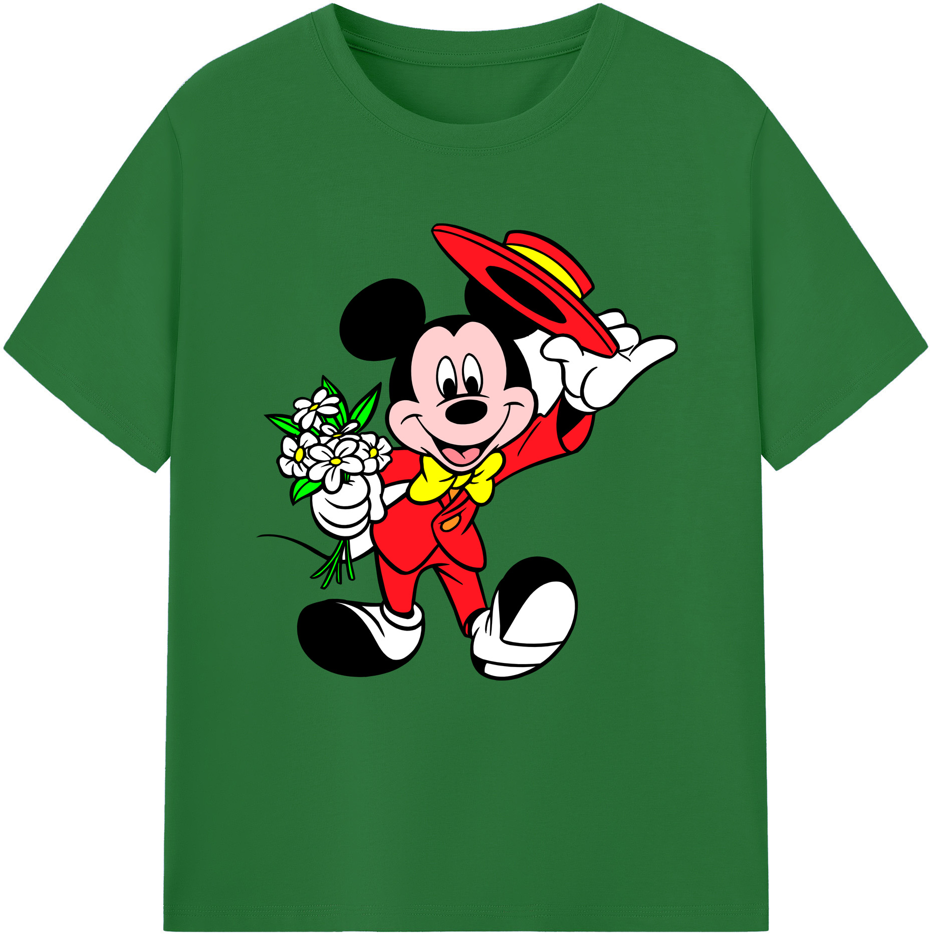 （画像用） ミッキーマウス Mickey Mouse 綿100％半袖Tシャツ（フロントプリント）