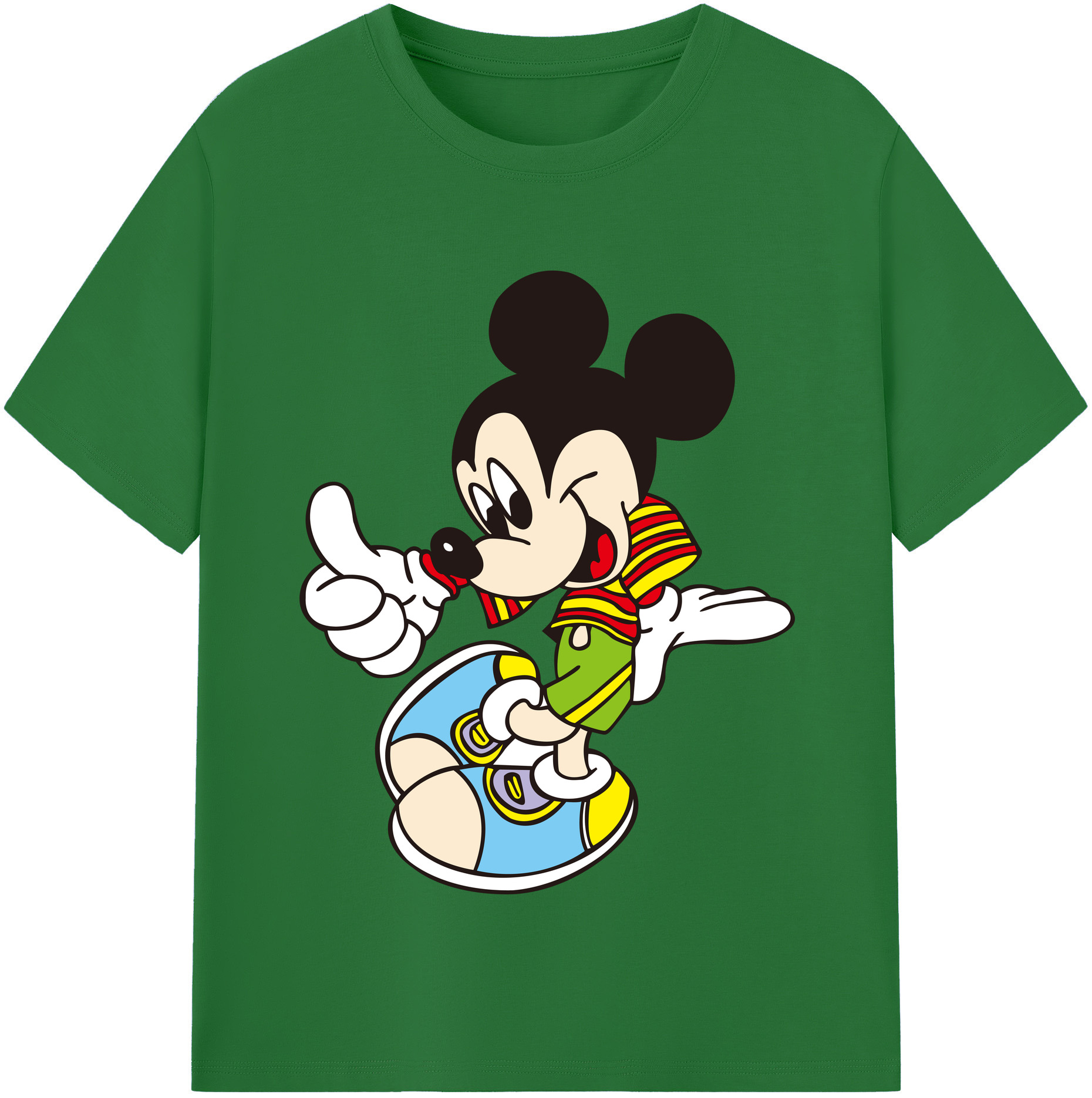 （画像用） ミッキーマウス Mickey Mouse 綿100％半袖Tシャツ（フロントプリント）