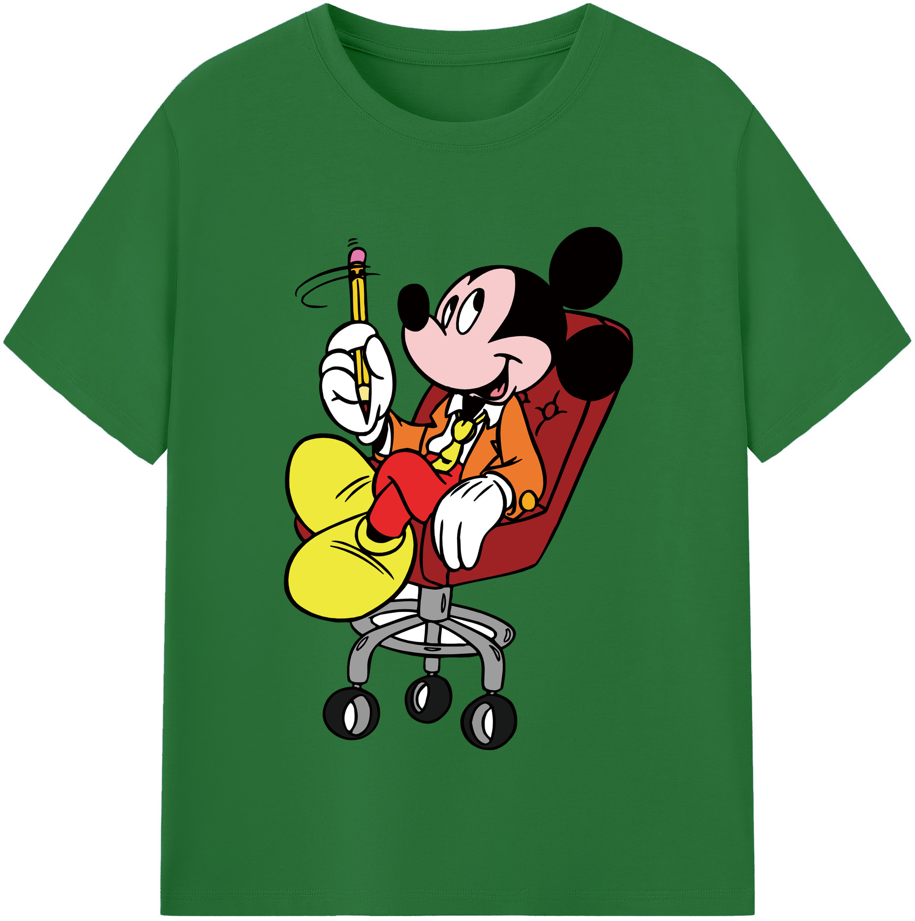 （画像用） ミッキーマウス Mickey Mouse 綿100％半袖Tシャツ（フロントプリント）