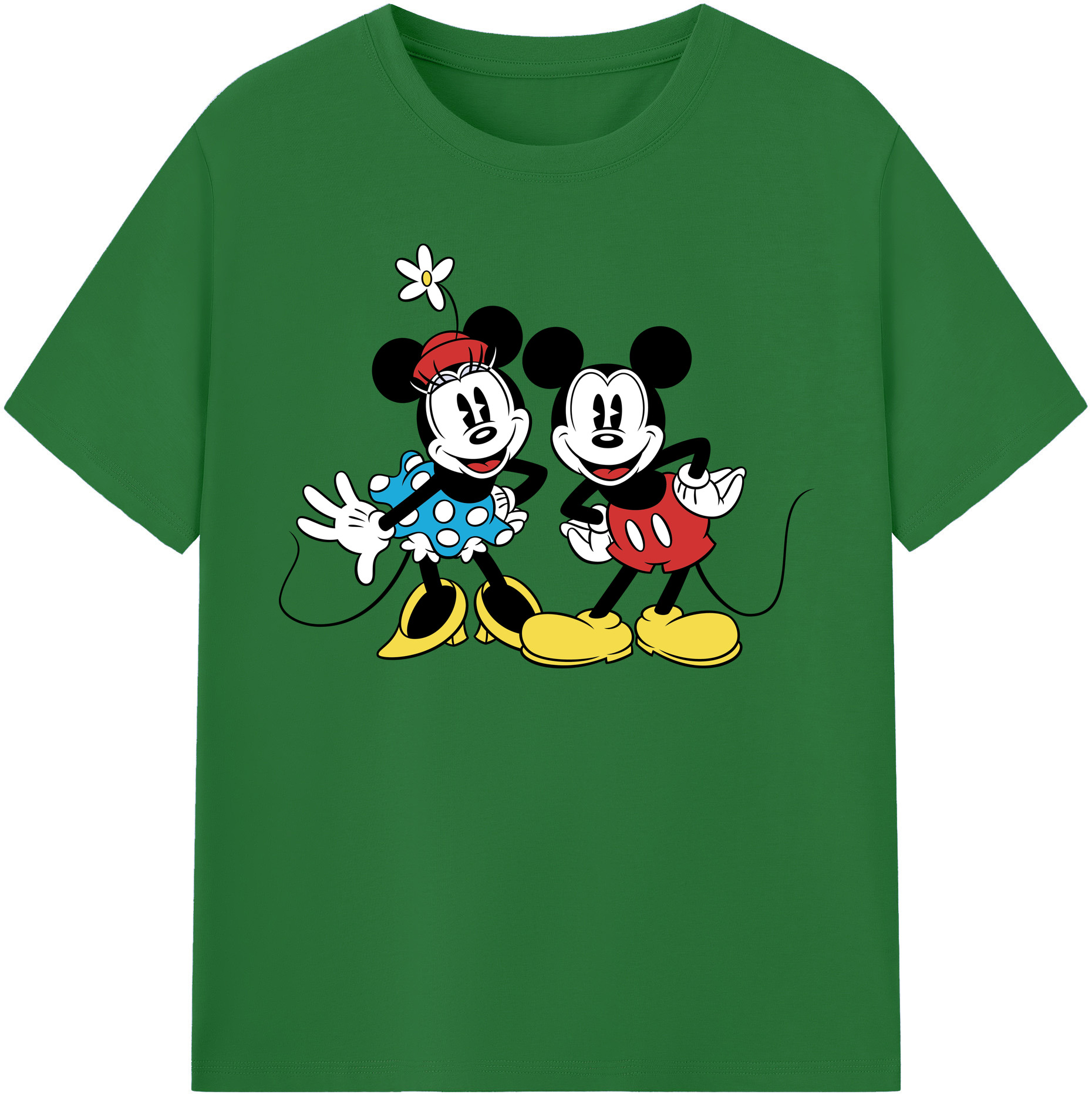 （画像用） ミッキーマウス Mickey Mouse 綿100％半袖Tシャツ（フロントプリント）