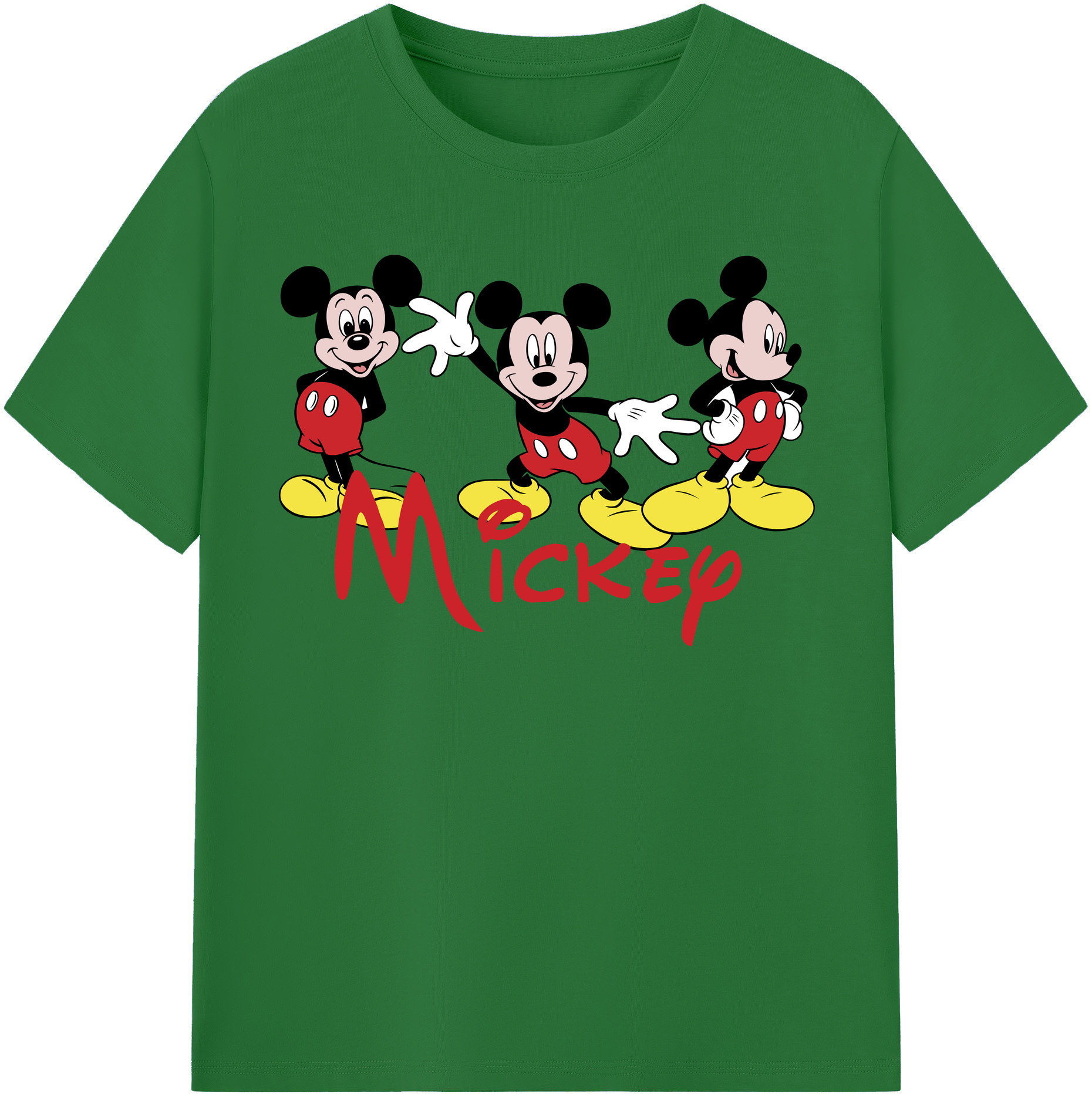 （画像用） ミッキーマウス Mickey Mouse 綿100％半袖Tシャツ（フロントプリント）