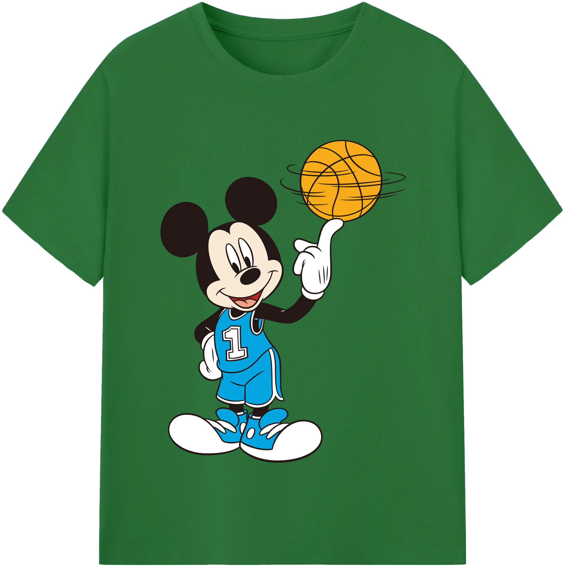 （画像用） ミッキーマウス Mickey Mouse 綿100％半袖Tシャツ（フロントプリント）