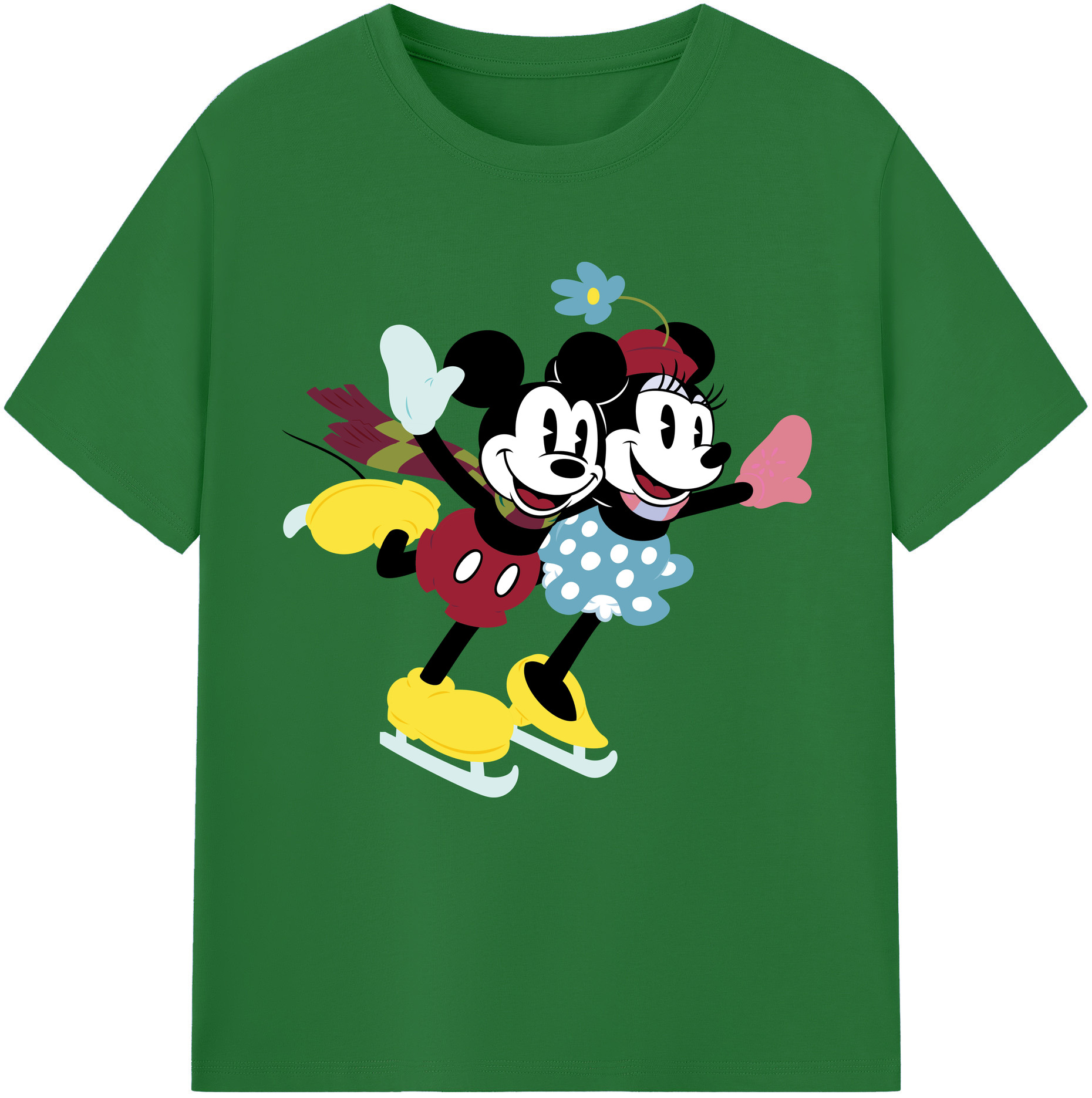 （画像用） ミッキーマウス Mickey Mouse 綿100％半袖Tシャツ（フロントプリント）
