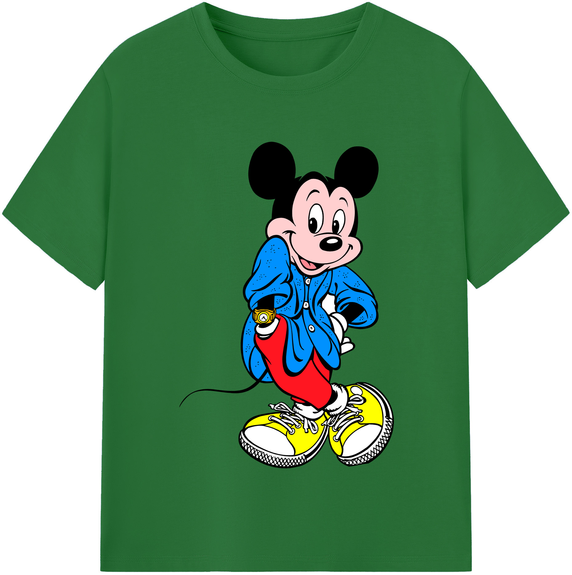 （画像用） ミッキーマウス Mickey Mouse 綿100％半袖Tシャツ（フロントプリント）