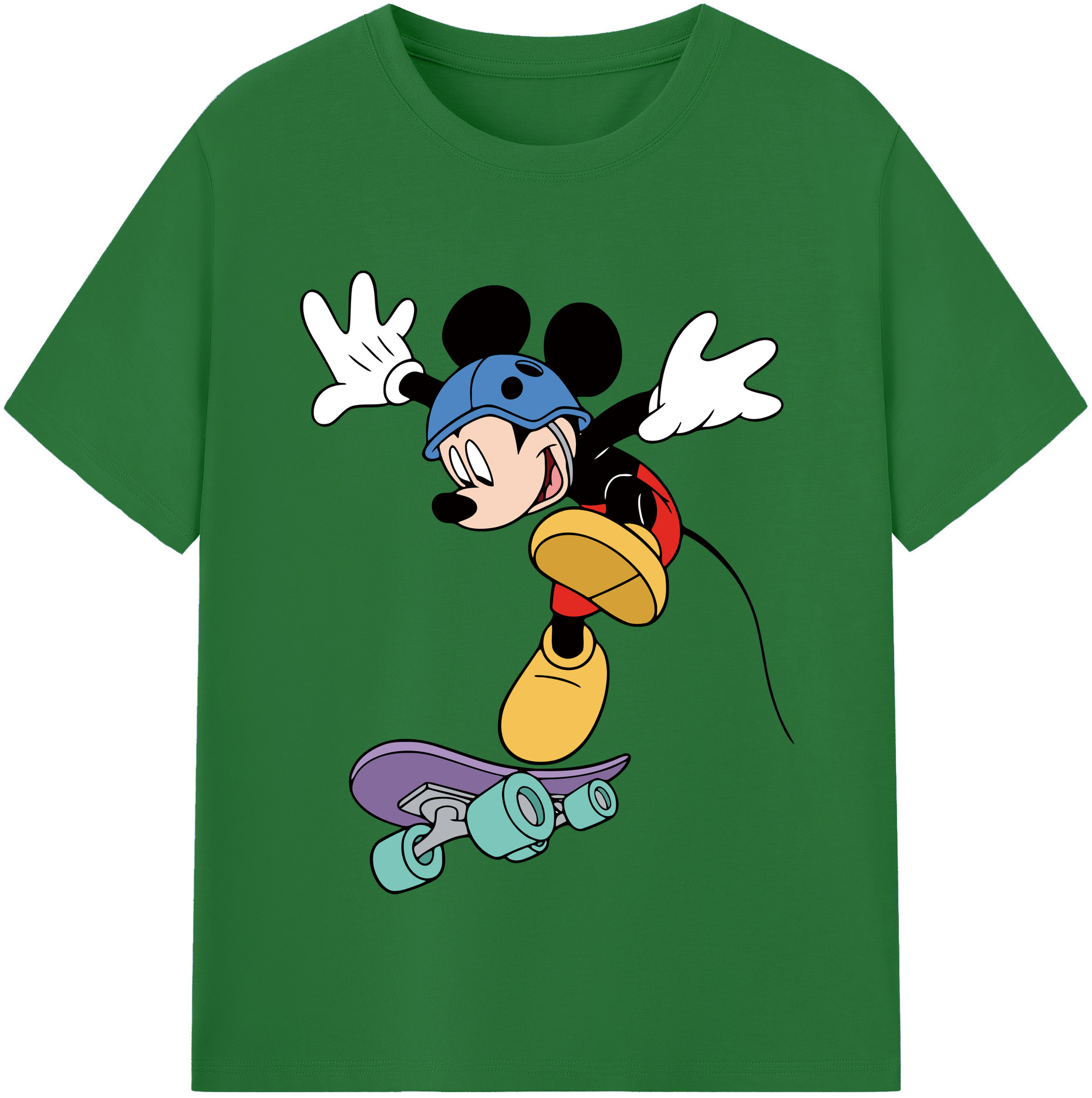 （画像用） ミッキーマウス Mickey Mouse 綿100％半袖Tシャツ（フロントプリント）