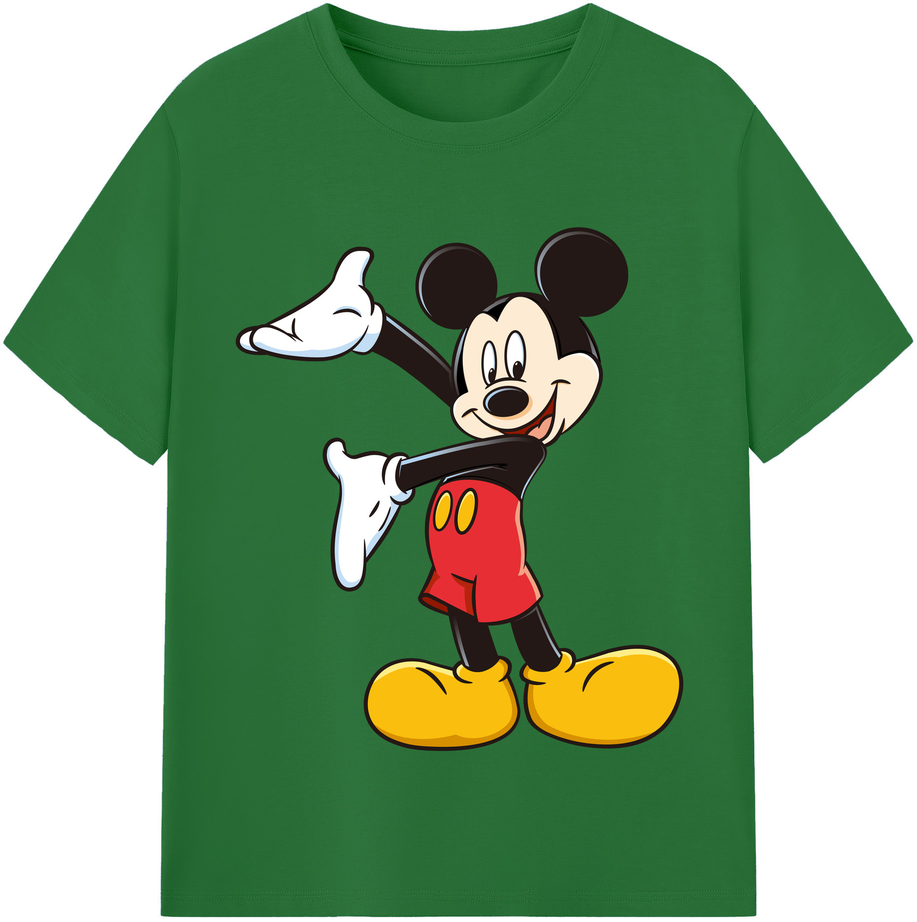 （画像用） ミッキーマウス Mickey Mouse 綿100％半袖Tシャツ（フロントプリント）