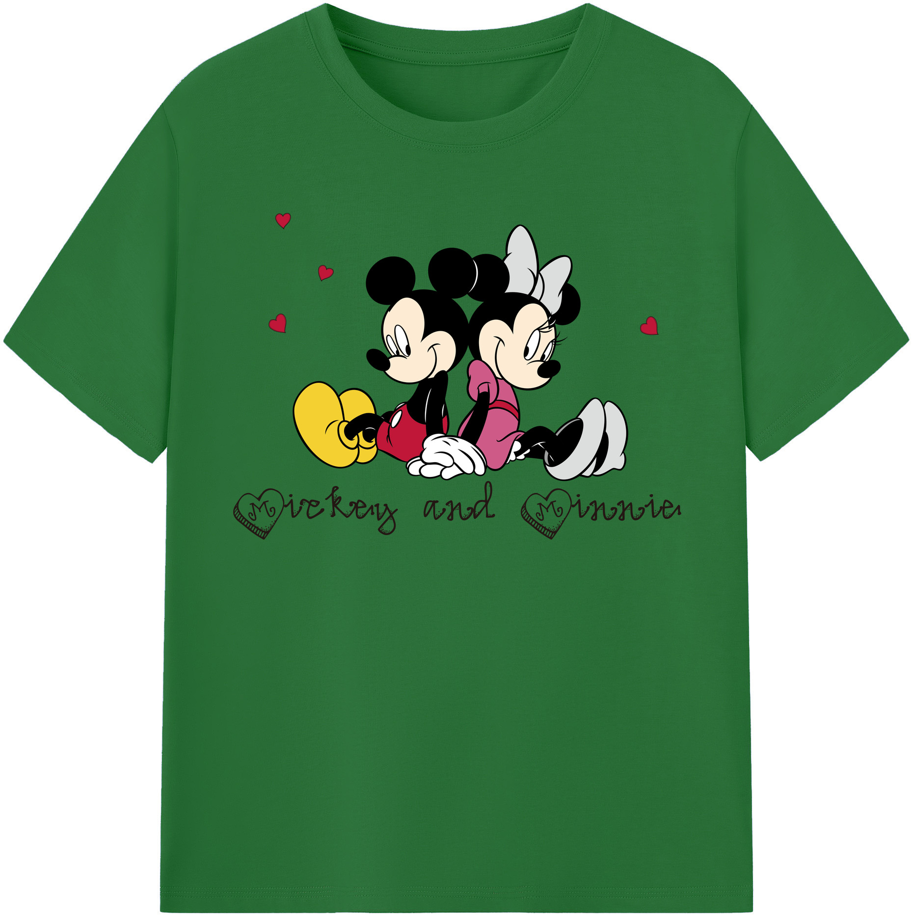 （画像用） ミッキーマウス Mickey Mouse 綿100％半袖Tシャツ（フロントプリント）