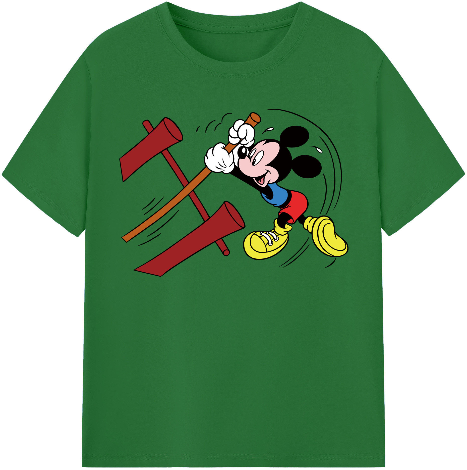 （画像用） ミッキーマウス Mickey Mouse 綿100％半袖Tシャツ（フロントプリント）