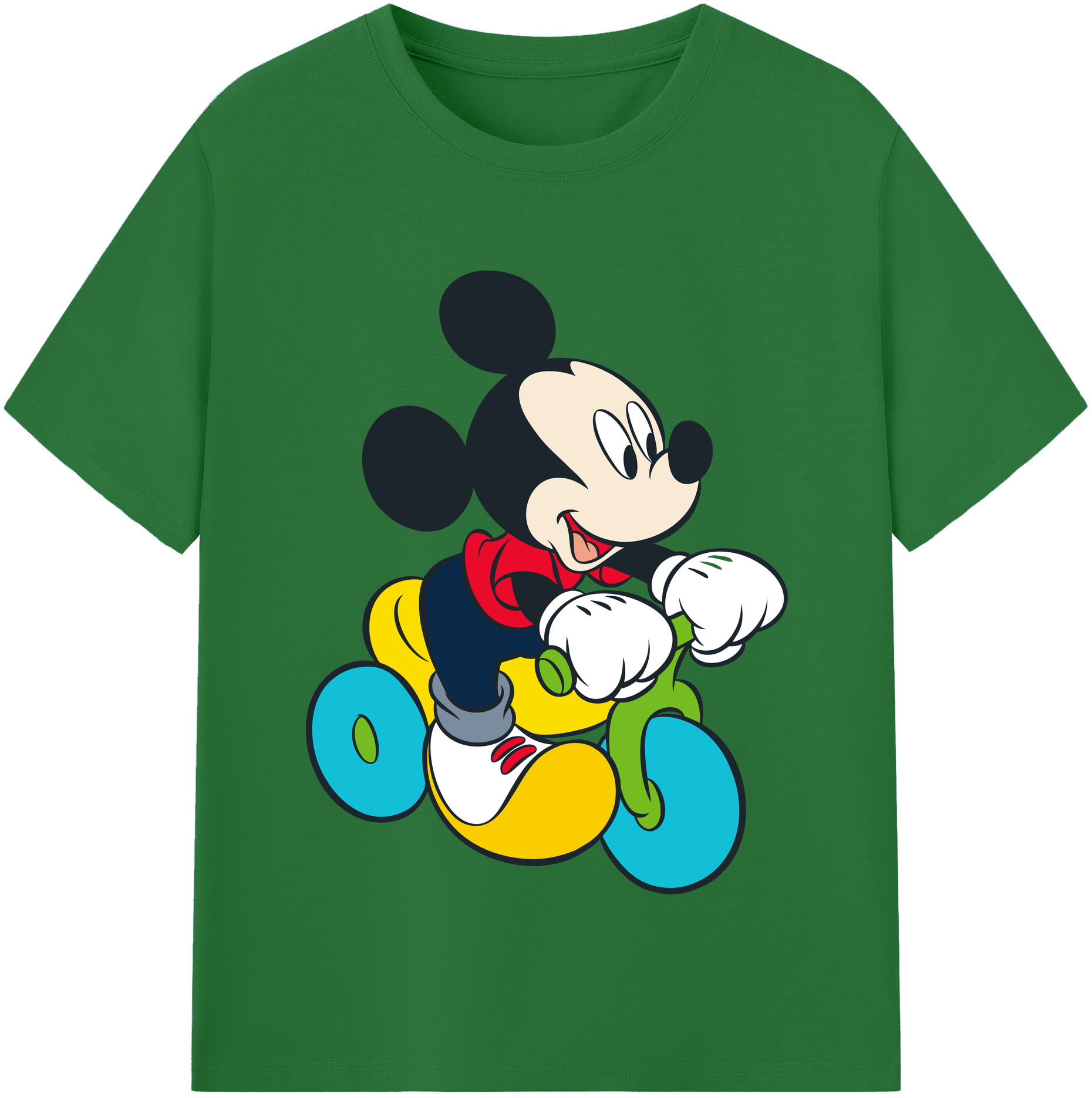 （画像用） ミッキーマウス Mickey Mouse 綿100％半袖Tシャツ（フロントプリント）