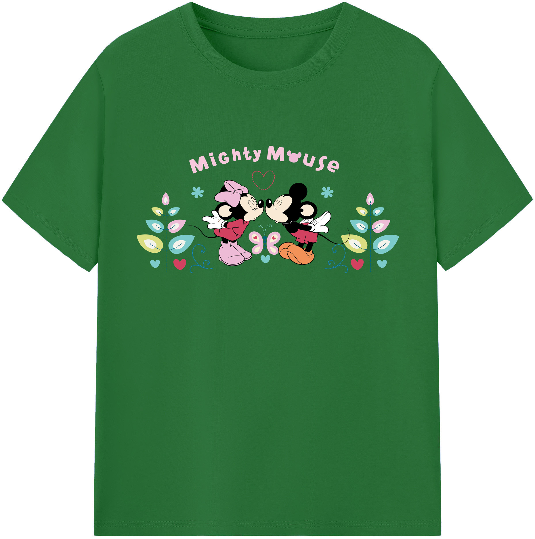 （画像用） ミッキーマウス Mickey Mouse 綿100％半袖Tシャツ（フロントプリント）
