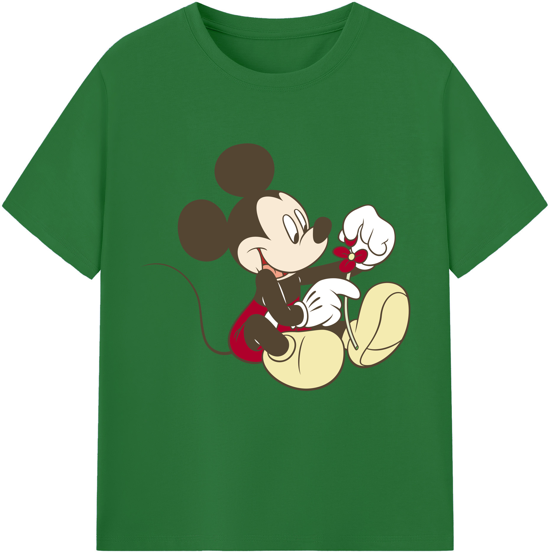 （画像用） ミッキーマウス Mickey Mouse 綿100％半袖Tシャツ（フロントプリント）