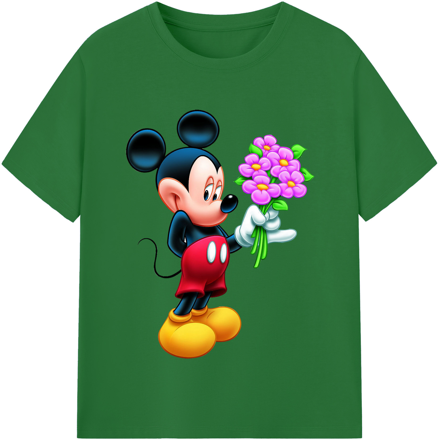 （画像用） ミッキーマウス Mickey Mouse 綿100％半袖Tシャツ（フロントプリント）