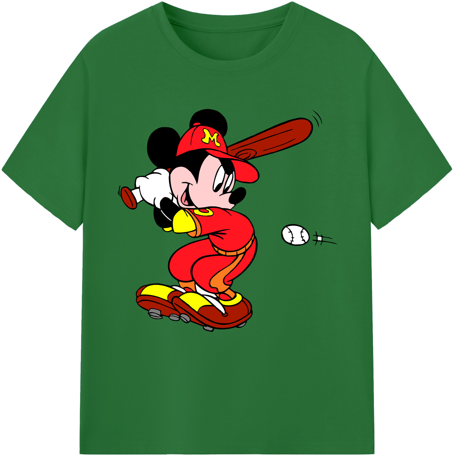 （画像用） ミッキーマウス Mickey Mouse 綿100％半袖Tシャツ（フロントプリント）
