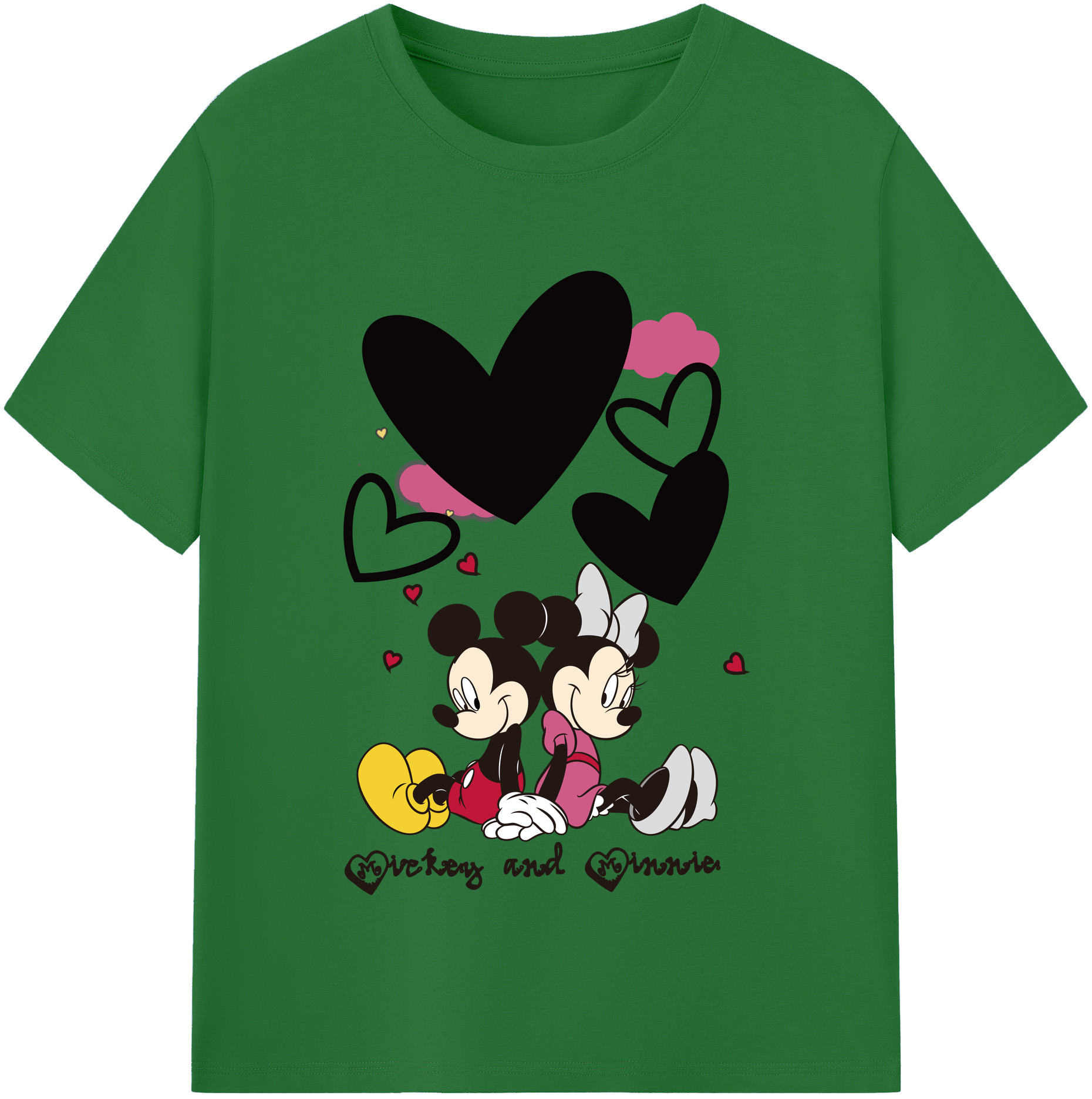 （画像用） ミッキーマウス Mickey Mouse 綿100％半袖Tシャツ（フロントプリント）