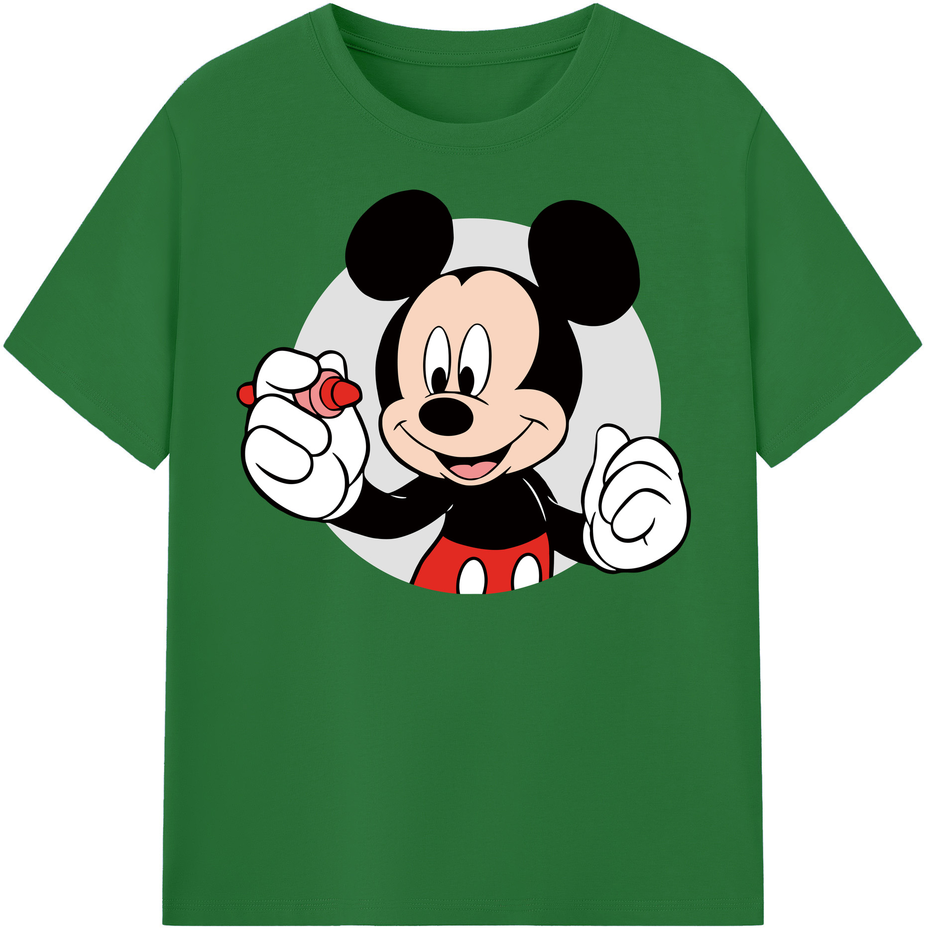 （画像用） ミッキーマウス Mickey Mouse 綿100％半袖Tシャツ（フロントプリント）