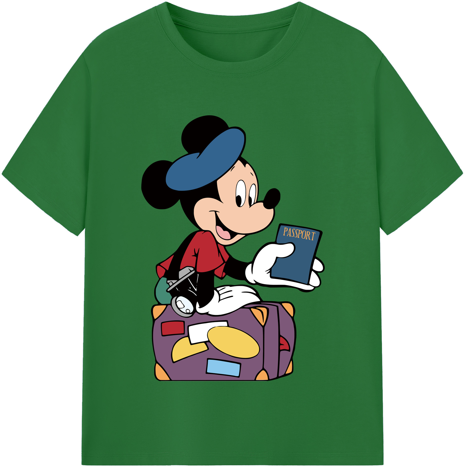 （画像用） ミッキーマウス Mickey Mouse 綿100％半袖Tシャツ（フロントプリント）