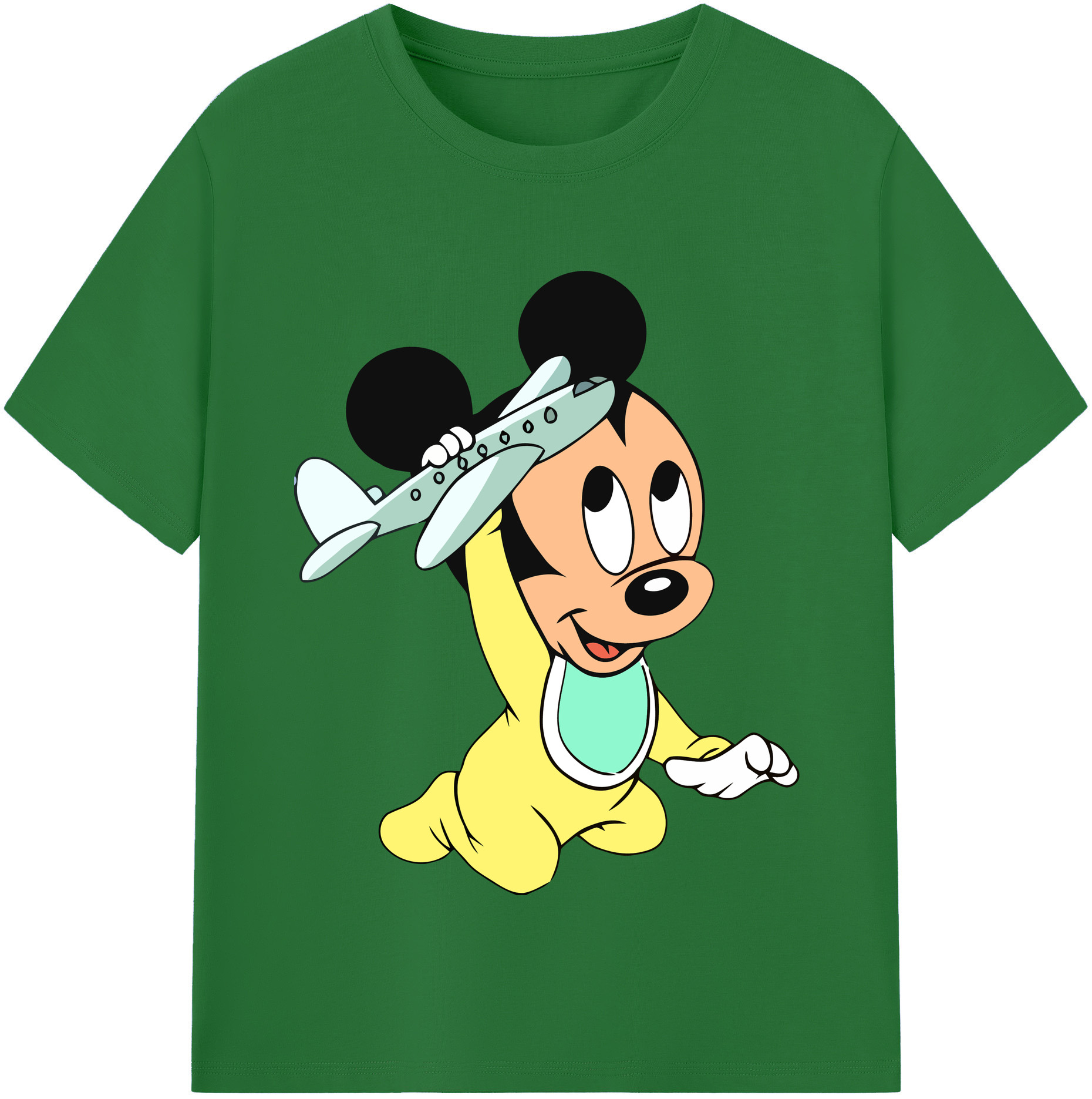（画像用） ミッキーマウス Mickey Mouse 綿100％半袖Tシャツ（フロントプリント）