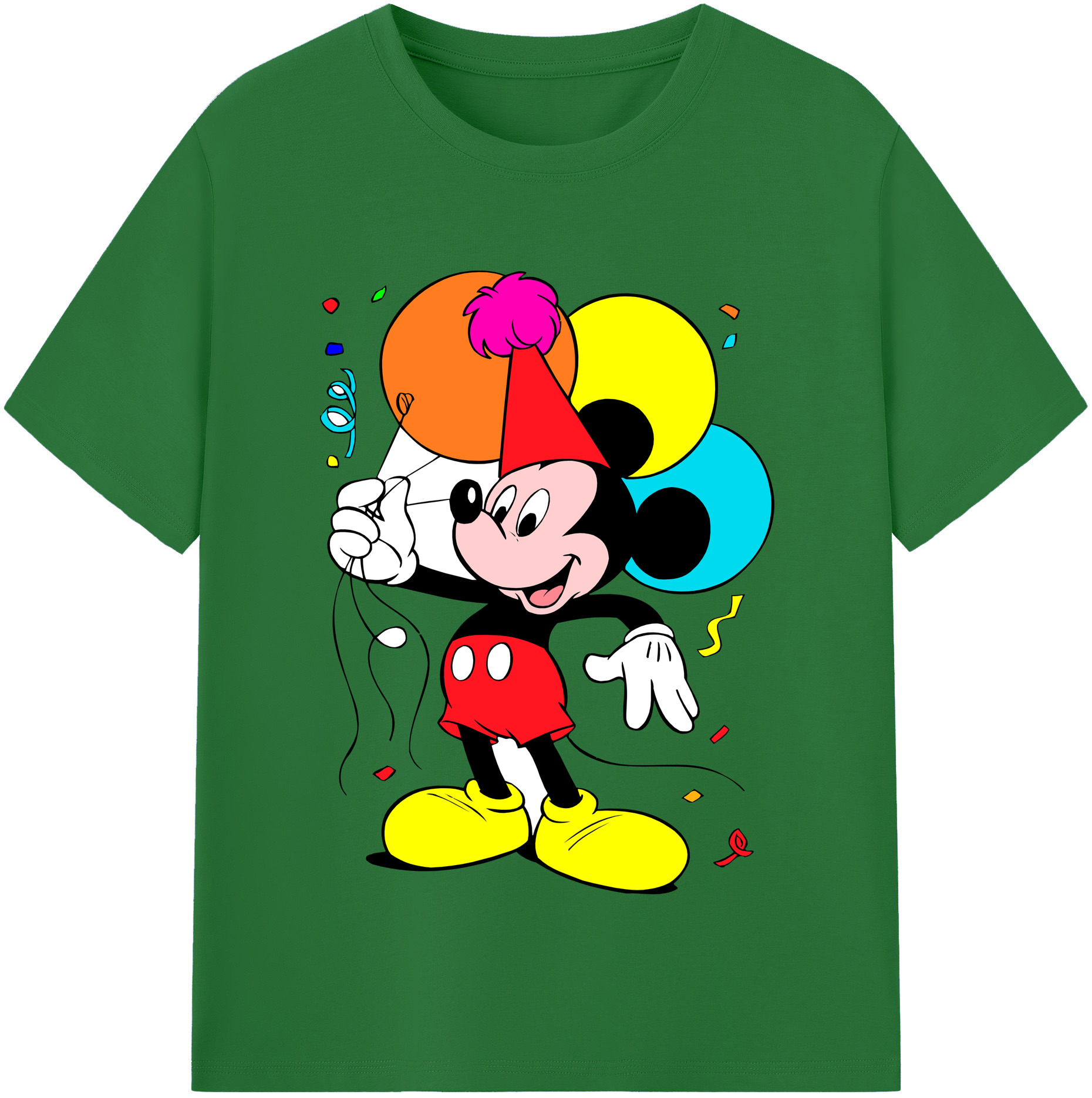（画像用） ミッキーマウス Mickey Mouse 綿100％半袖Tシャツ（フロントプリント）