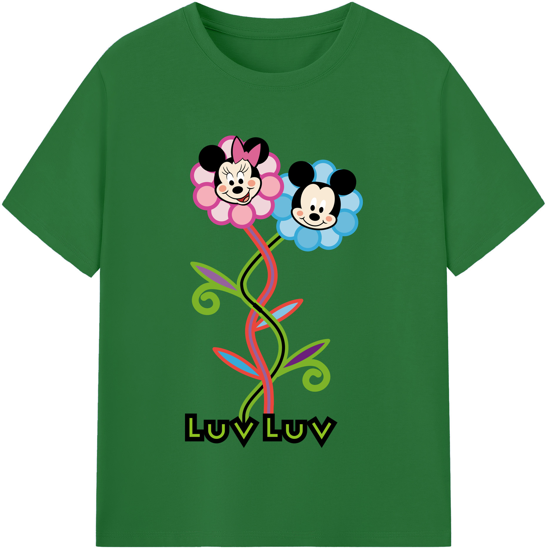 （画像用） ミッキーマウス Mickey Mouse 綿100％半袖Tシャツ（フロントプリント）