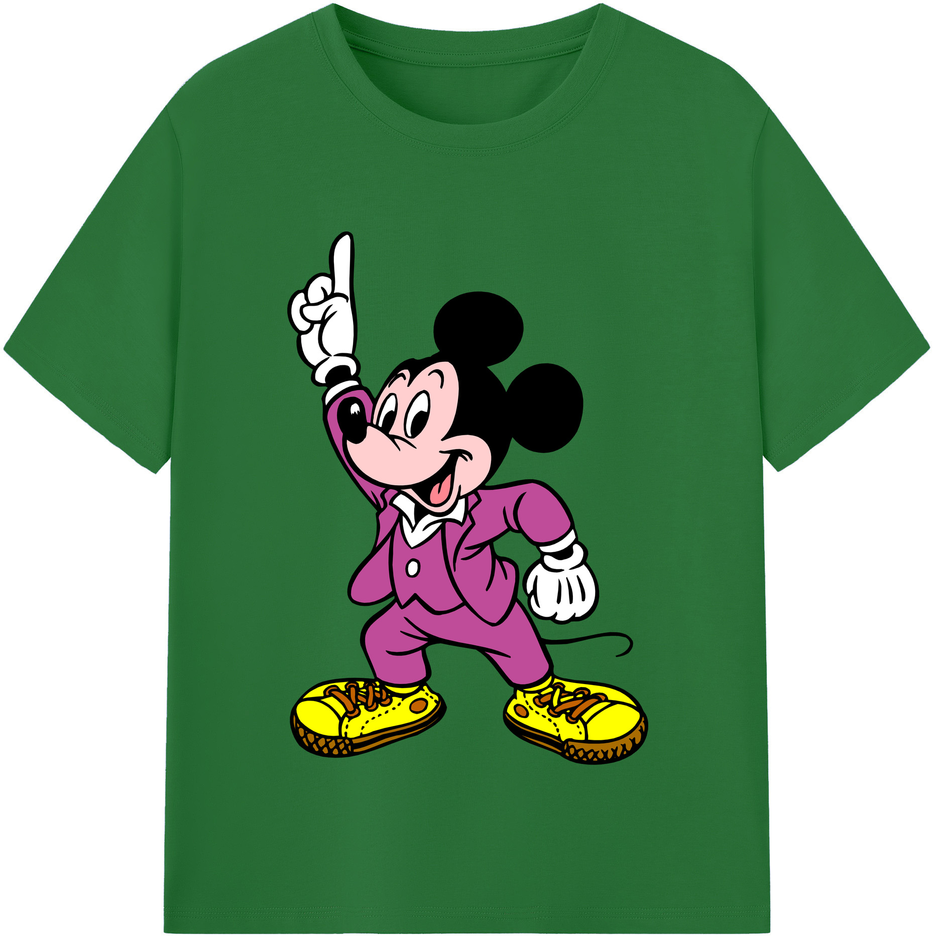 （画像用） ミッキーマウス Mickey Mouse 綿100％半袖Tシャツ（フロントプリント）
