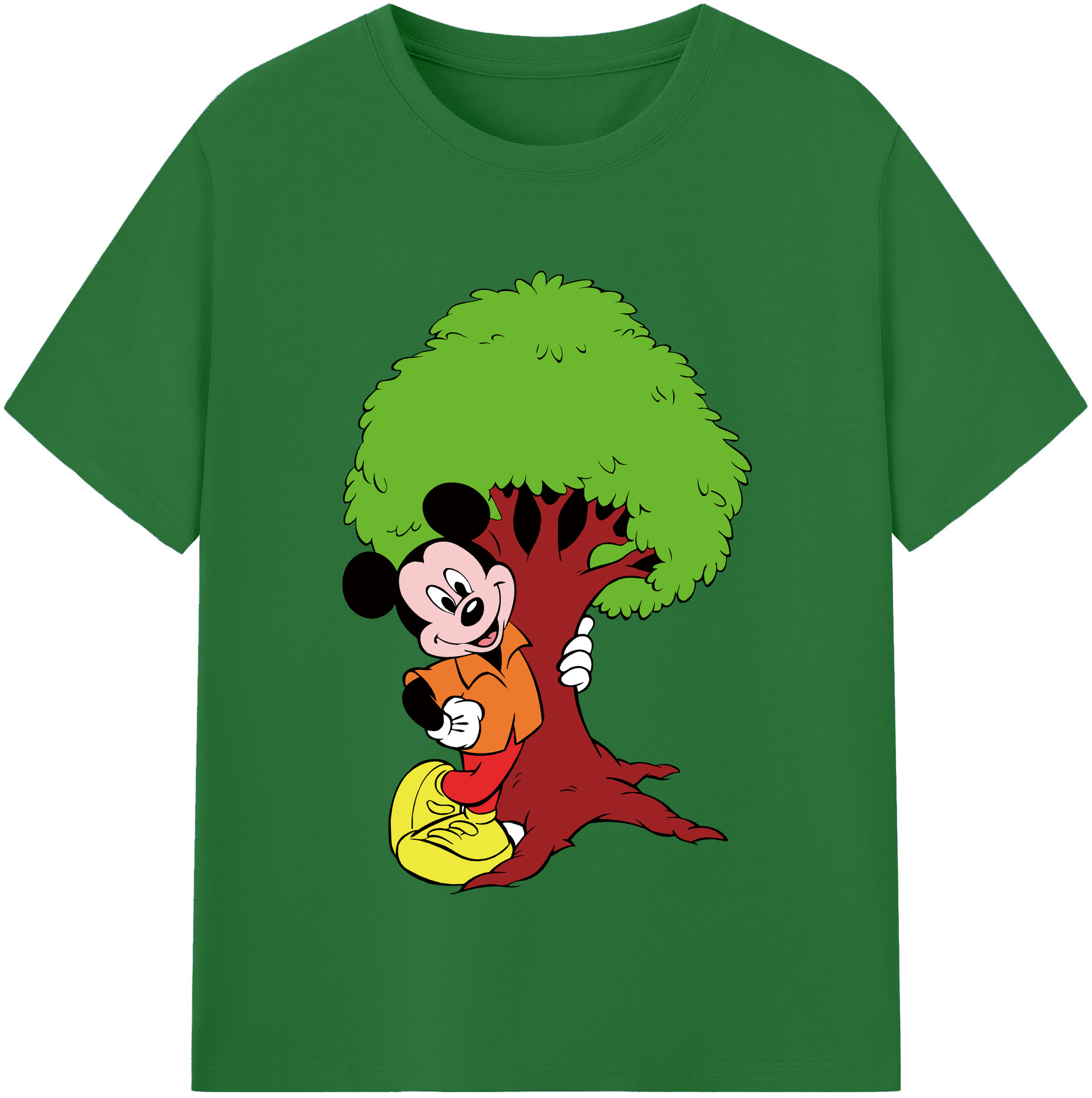 （画像用） ミッキーマウス Mickey Mouse 綿100％半袖Tシャツ（フロントプリント）