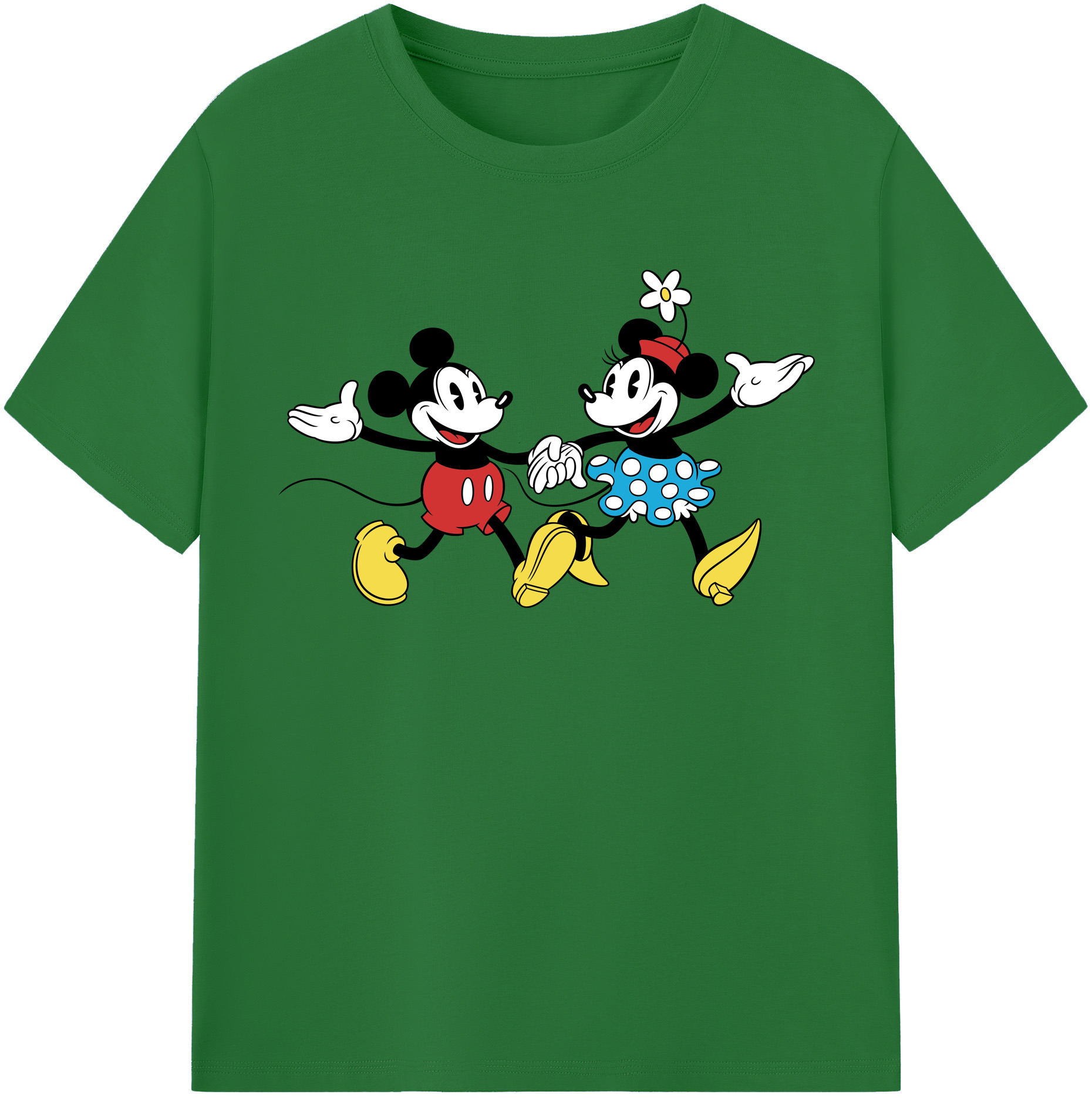 （画像用） ミッキーマウス Mickey Mouse 綿100％半袖Tシャツ（フロントプリント）
