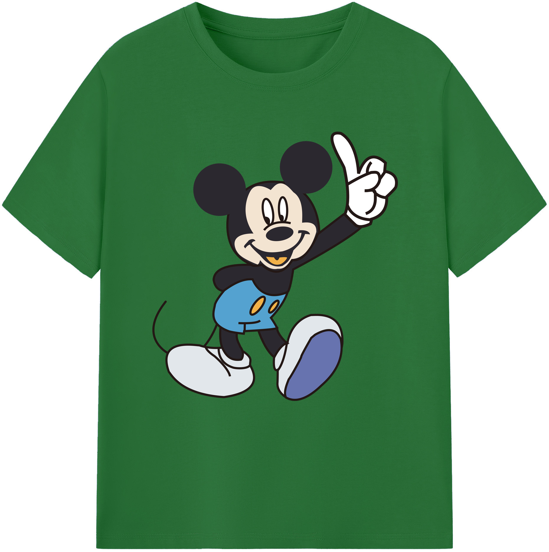 （画像用） ミッキーマウス Mickey Mouse 綿100％半袖Tシャツ（フロントプリント）