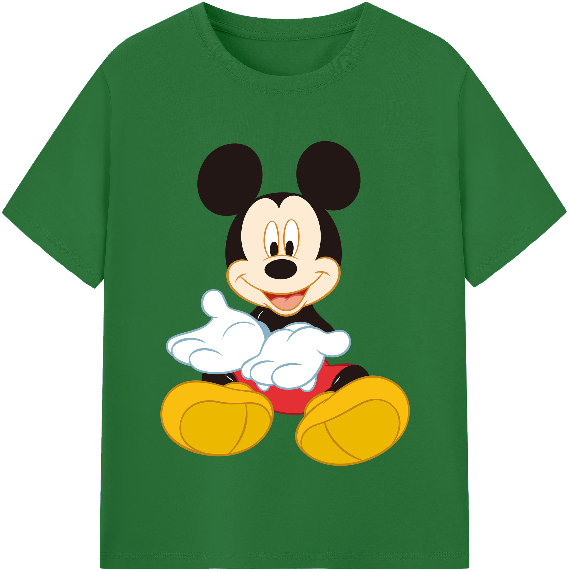（画像用） ミッキーマウス Mickey Mouse 綿100％半袖Tシャツ（フロントプリント）