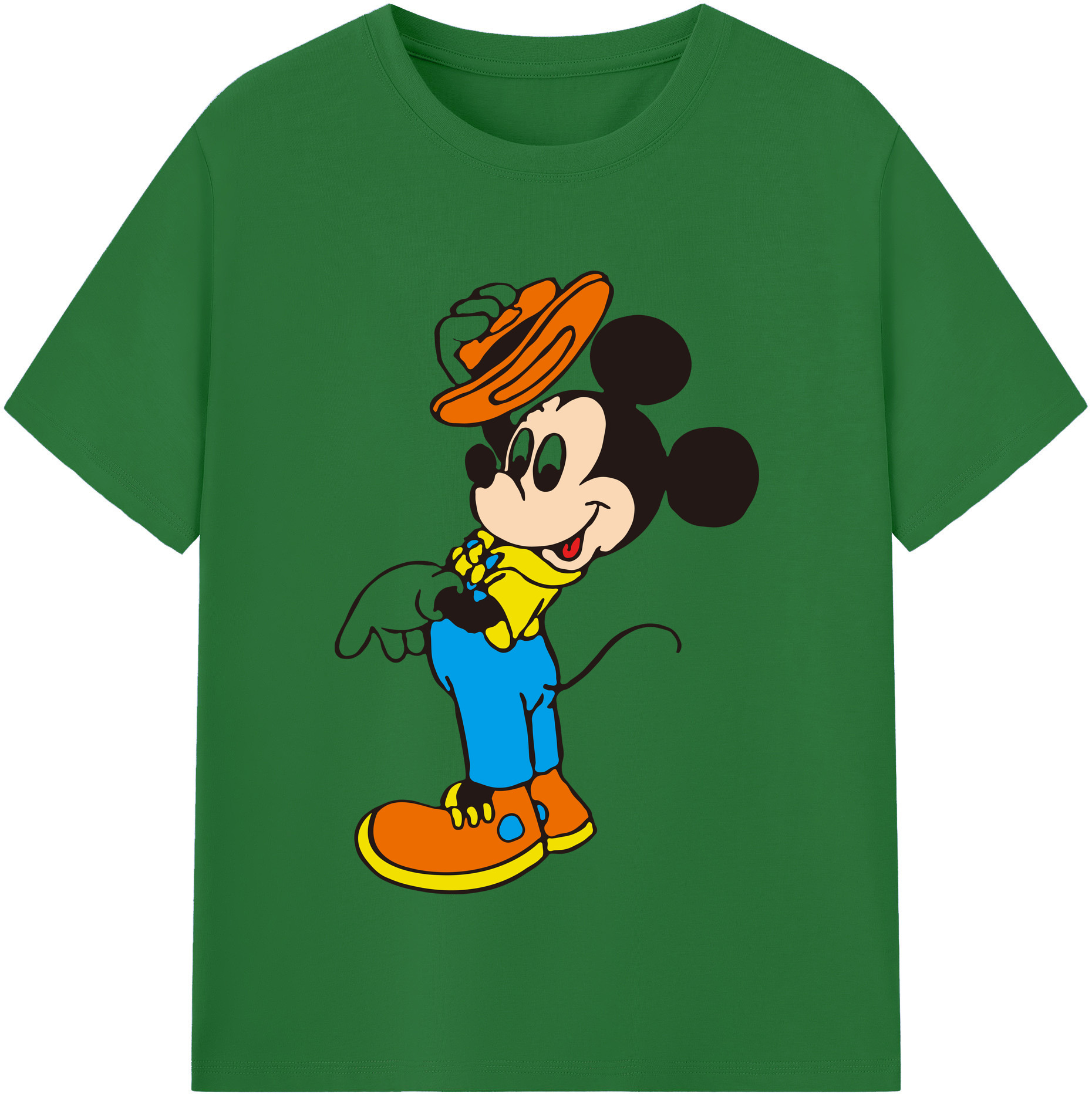 （画像用） ミッキーマウス Mickey Mouse 綿100％半袖Tシャツ（フロントプリント）