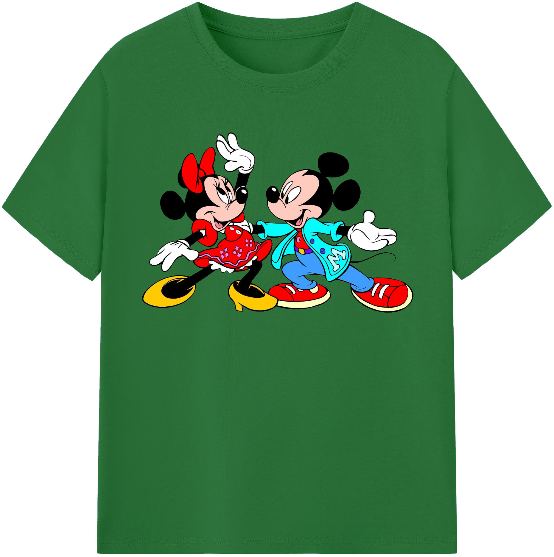 （画像用） ミッキーマウス Mickey Mouse 綿100％半袖Tシャツ（フロントプリント）