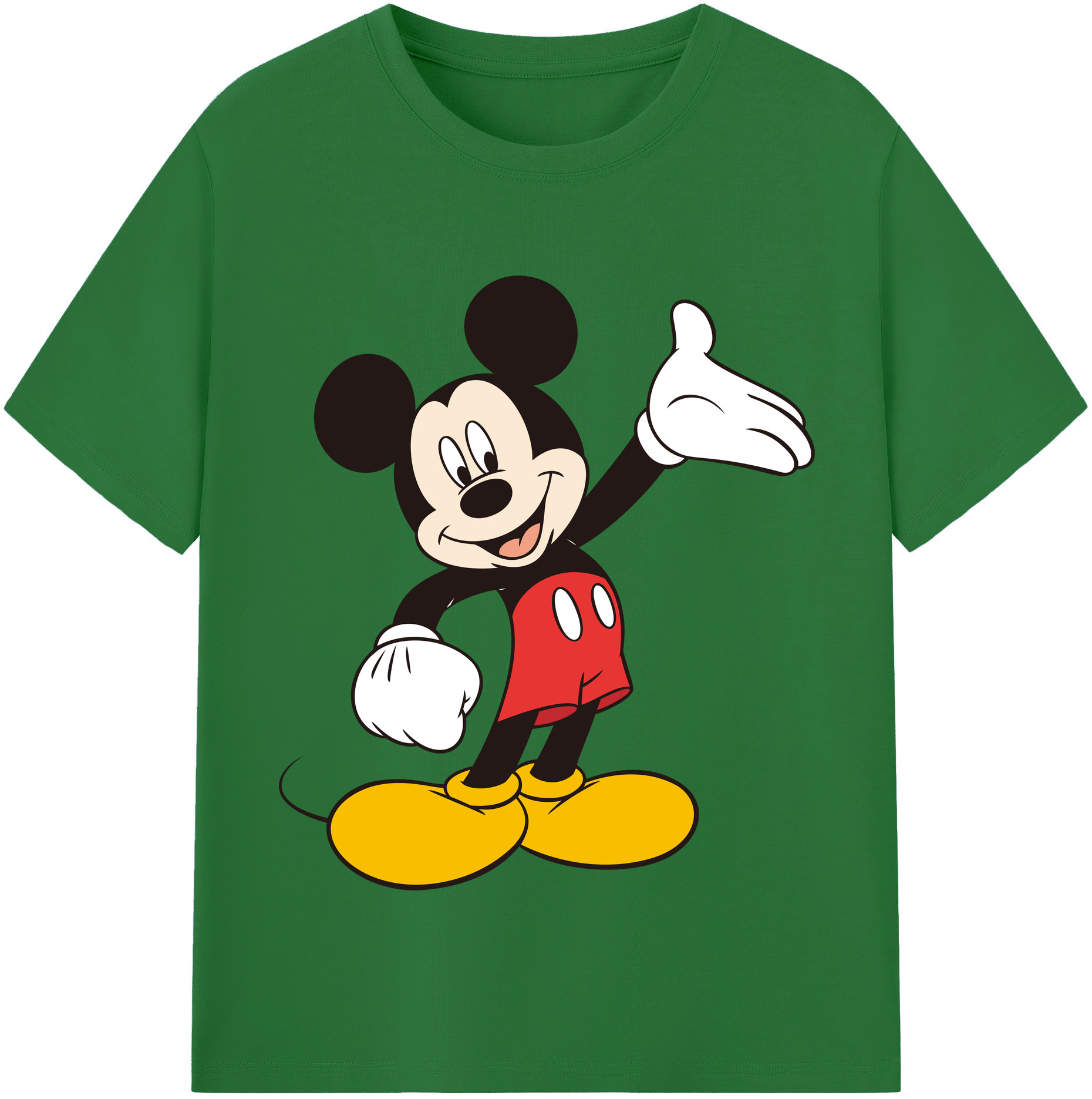 （画像用） ミッキーマウス Mickey Mouse 綿100％半袖Tシャツ（フロントプリント）