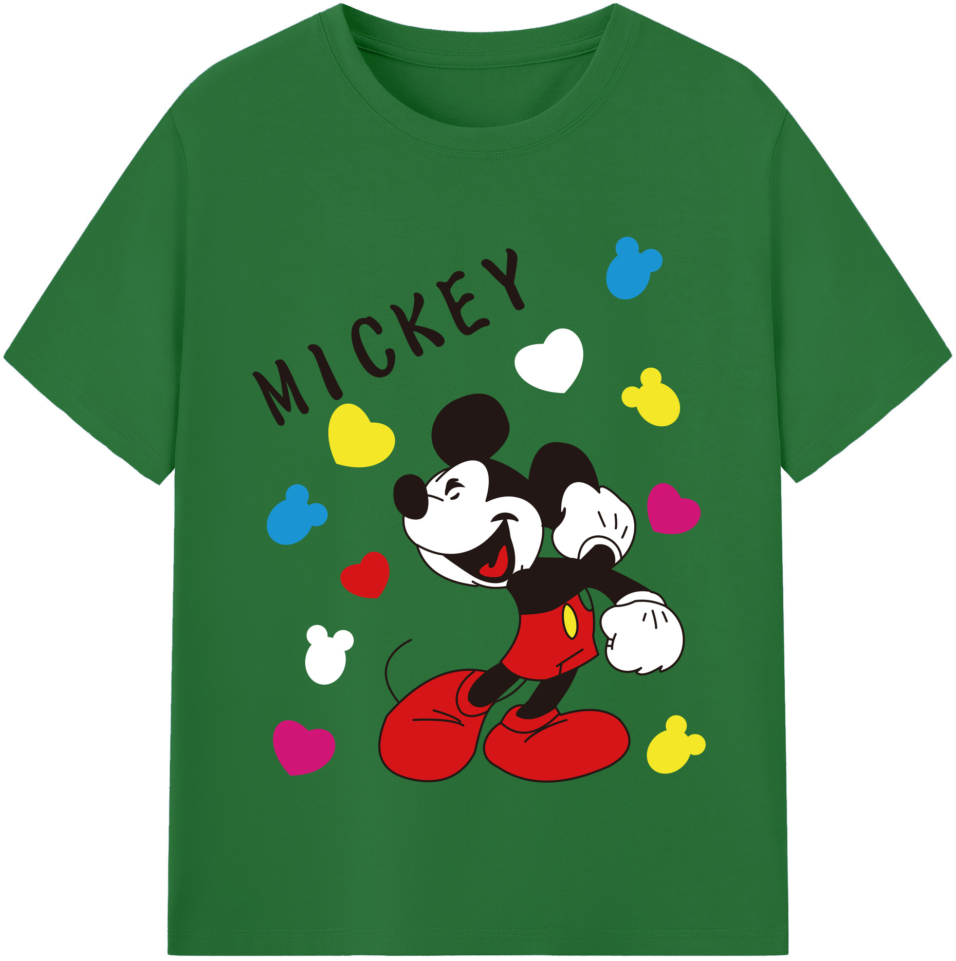 （画像用） ミッキーマウス Mickey Mouse 綿100％半袖Tシャツ（フロントプリント）