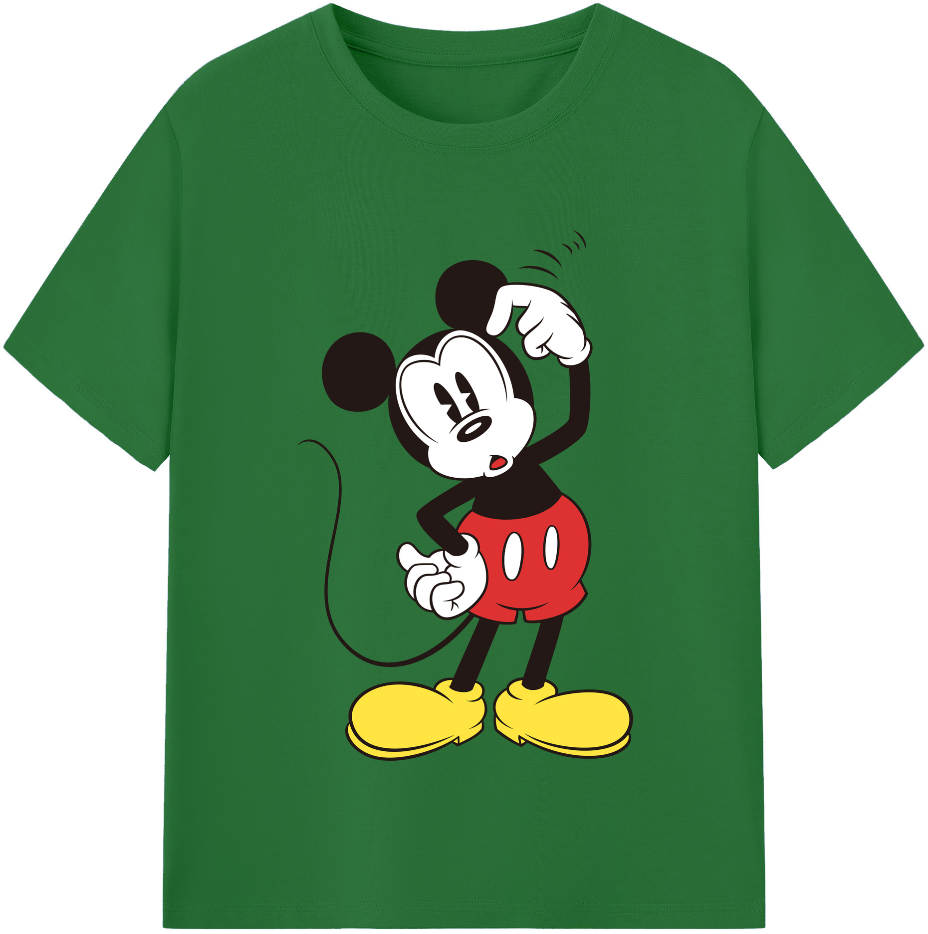 （画像用） ミッキーマウス Mickey Mouse 綿100％半袖Tシャツ（フロントプリント）