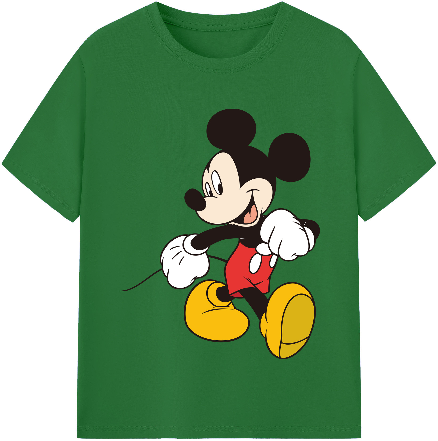 （画像用） ミッキーマウス Mickey Mouse 綿100％半袖Tシャツ（フロントプリント）