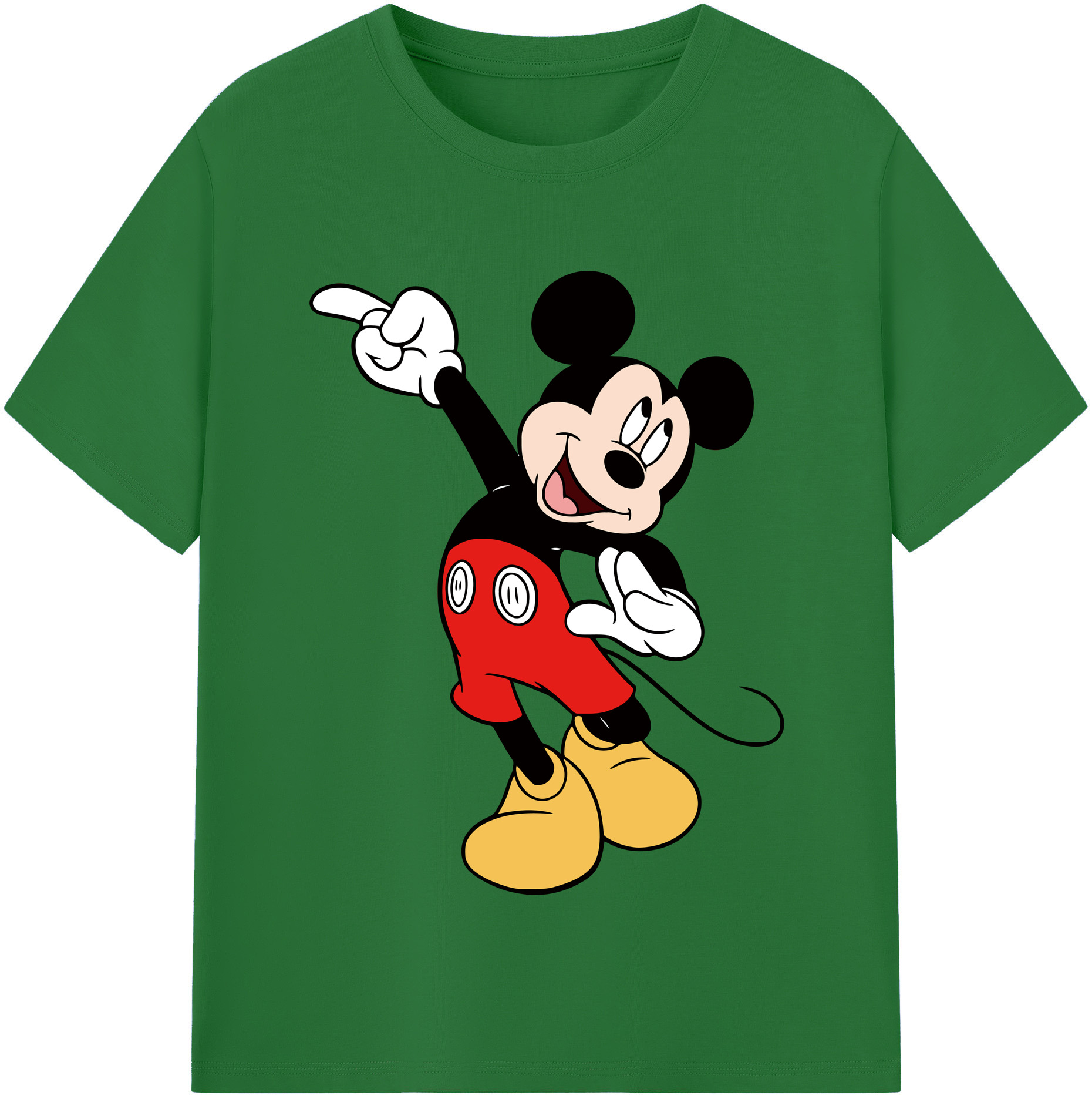 （画像用） ミッキーマウス Mickey Mouse 綿100％半袖Tシャツ（フロントプリント）