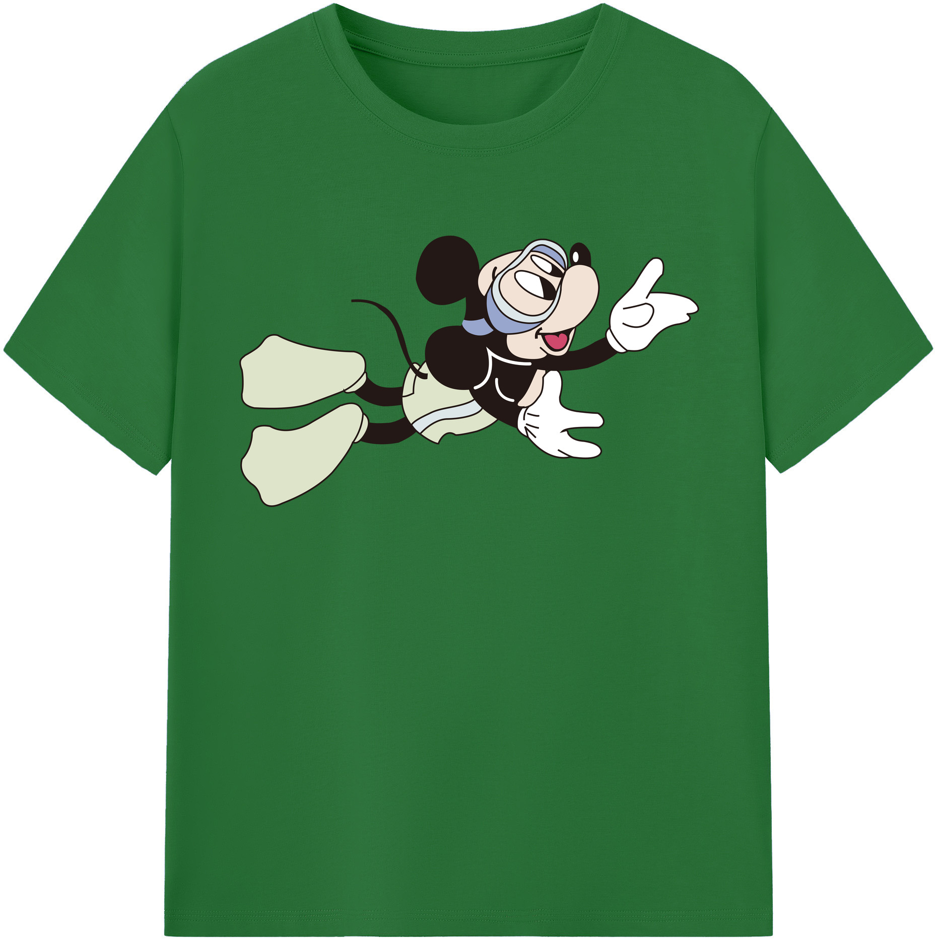 （画像用） ミッキーマウス Mickey Mouse 綿100％半袖Tシャツ（フロントプリント）