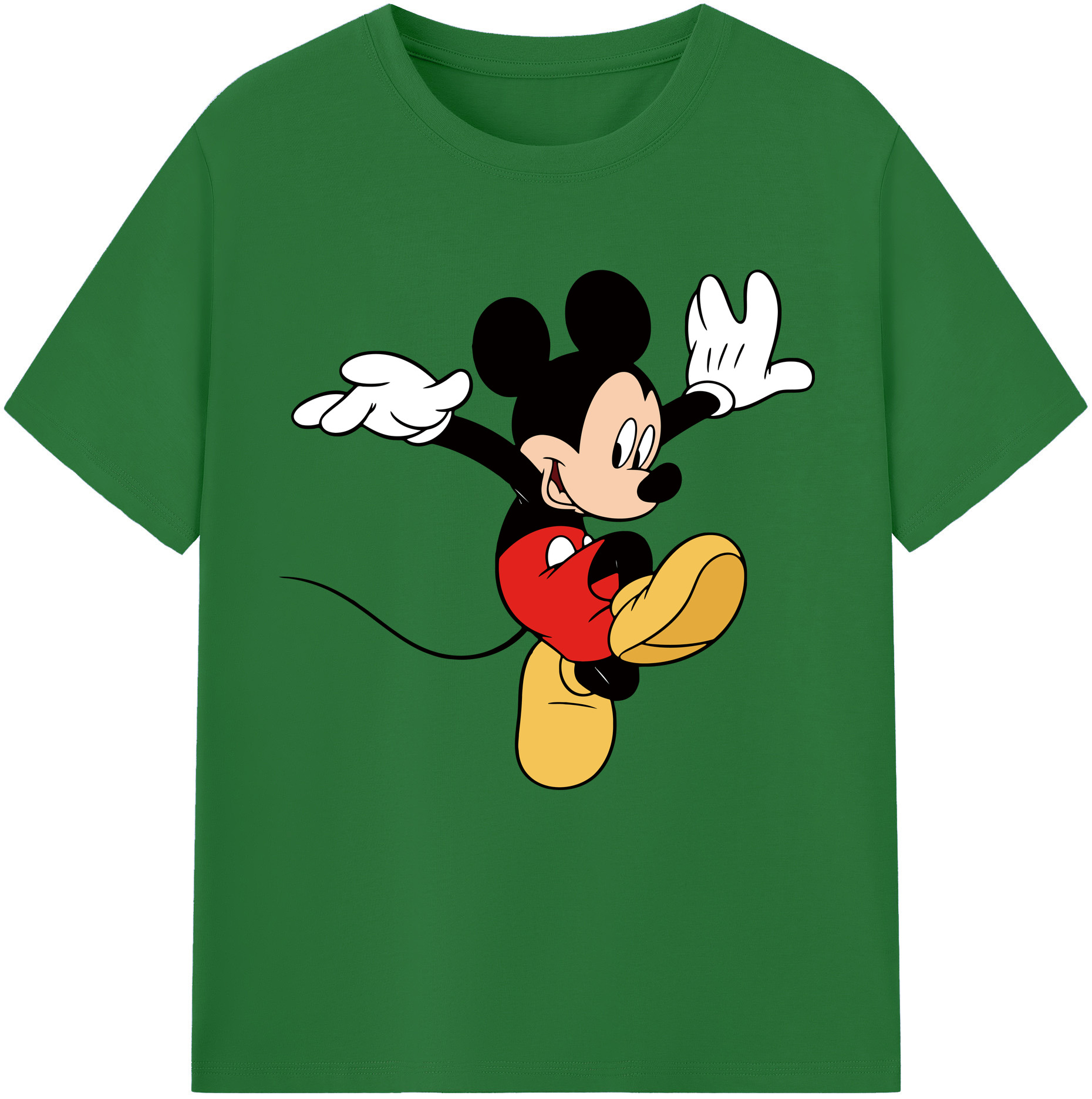 （画像用） ミッキーマウス Mickey Mouse 綿100％半袖Tシャツ（フロントプリント）