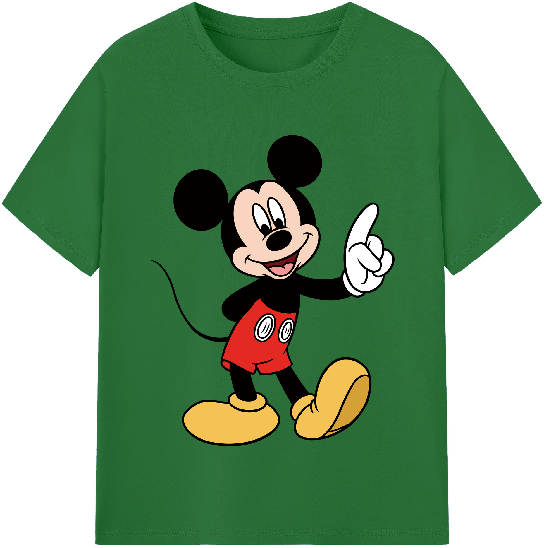 （画像用） ミッキーマウス Mickey Mouse 綿100％半袖Tシャツ（フロントプリント）
