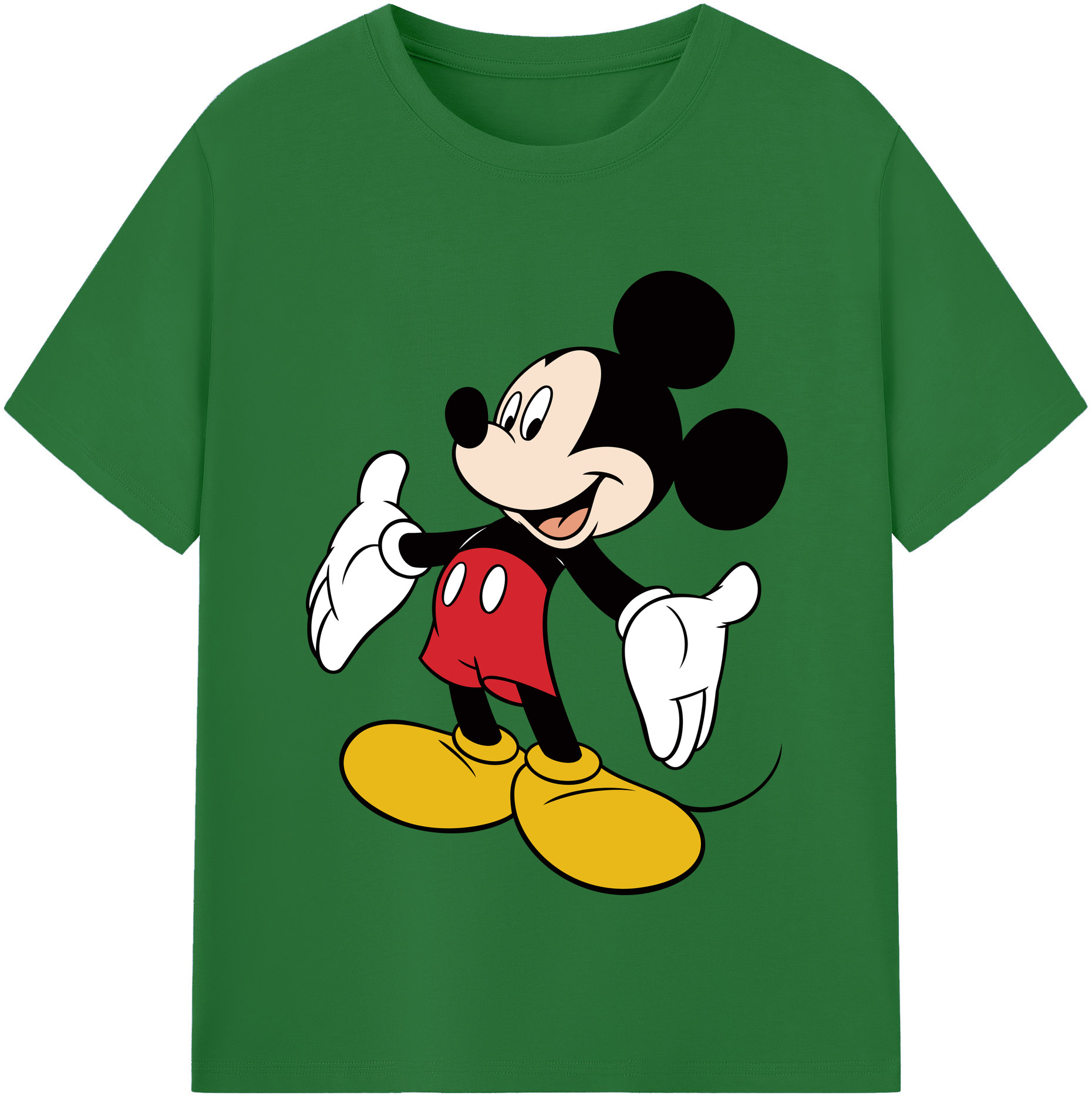 （画像用） ミッキーマウス Mickey Mouse 綿100％半袖Tシャツ（フロントプリント）