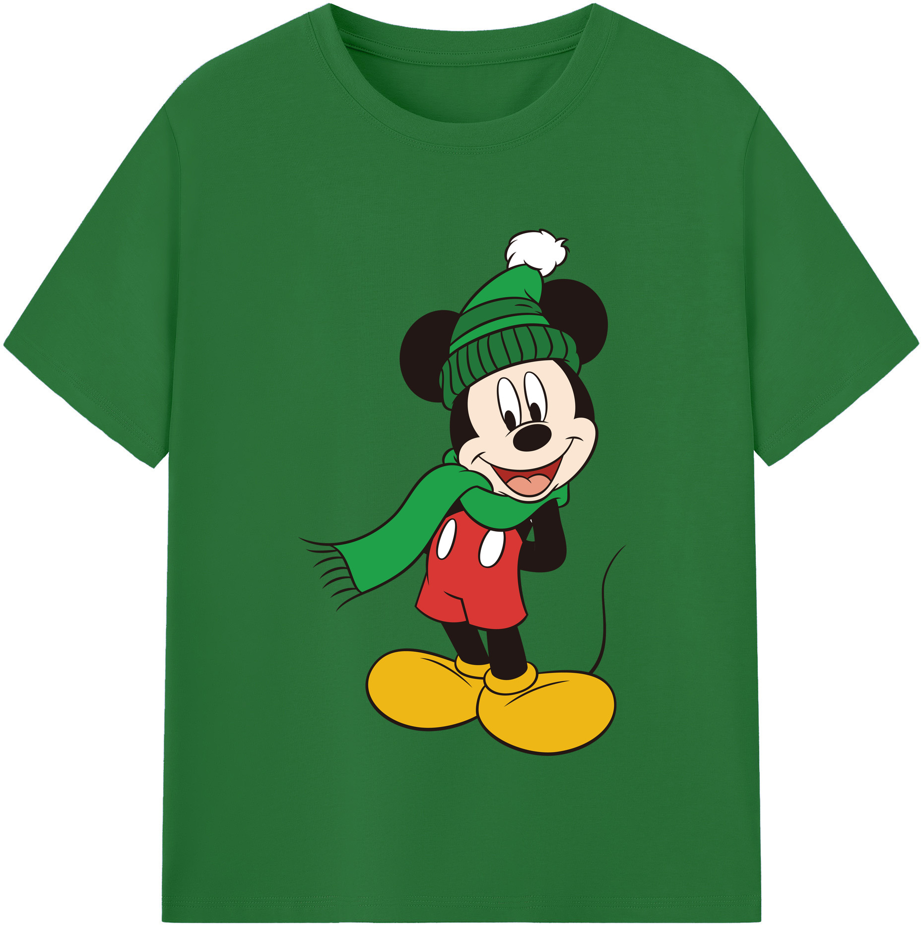 （画像用） ミッキーマウス Mickey Mouse 綿100％半袖Tシャツ（フロントプリント）