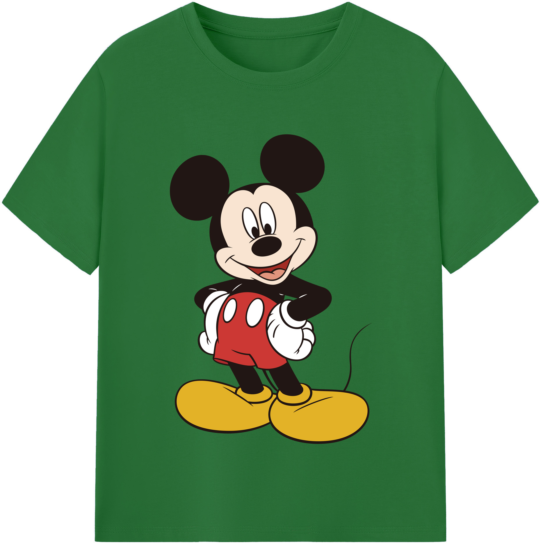 （画像用） ミッキーマウス Mickey Mouse 綿100％半袖Tシャツ（フロントプリント）