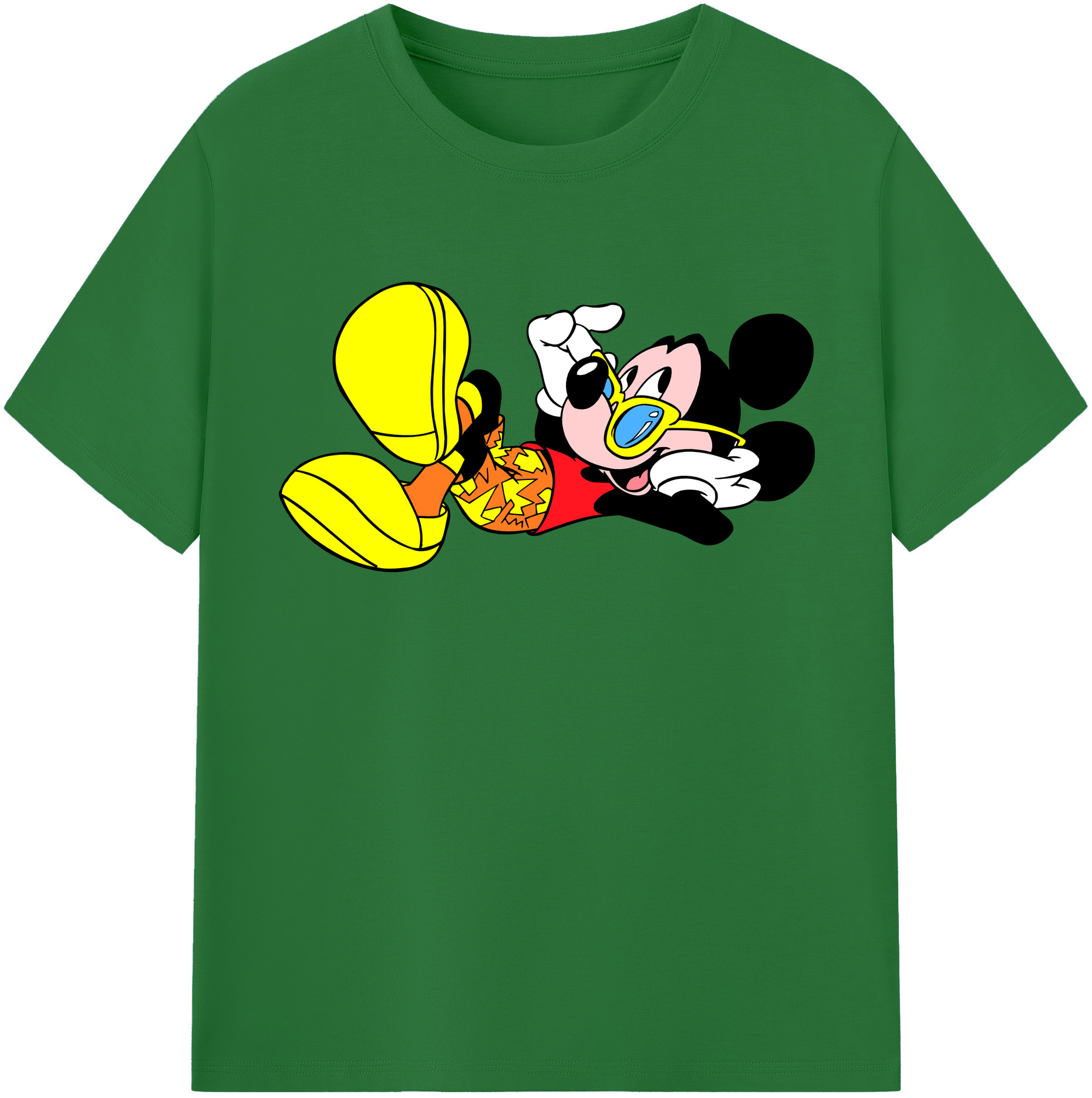 （画像用） ミッキーマウス Mickey Mouse 綿100％半袖Tシャツ（フロントプリント）