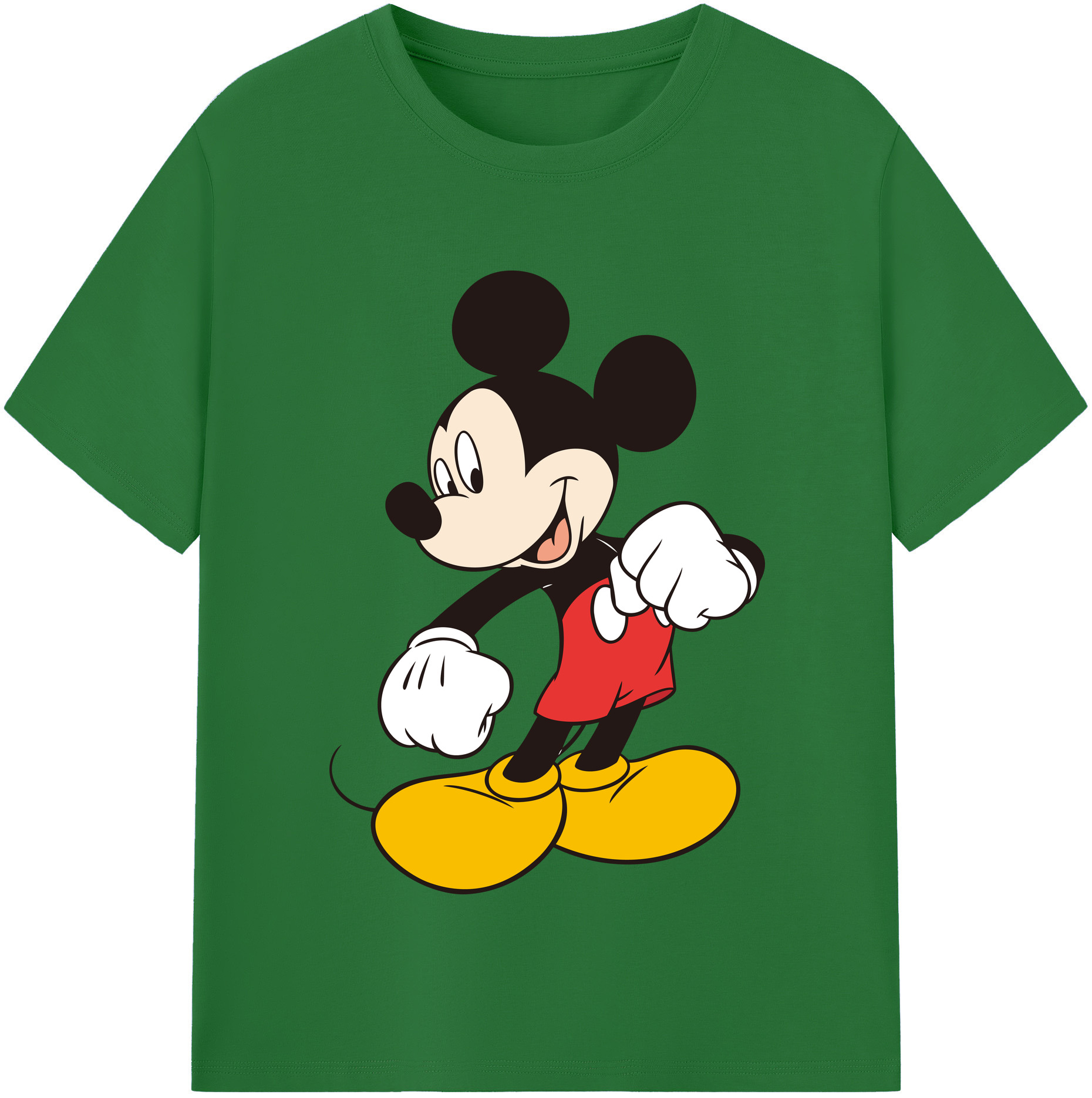 （画像用） ミッキーマウス Mickey Mouse 綿100％半袖Tシャツ（フロントプリント）