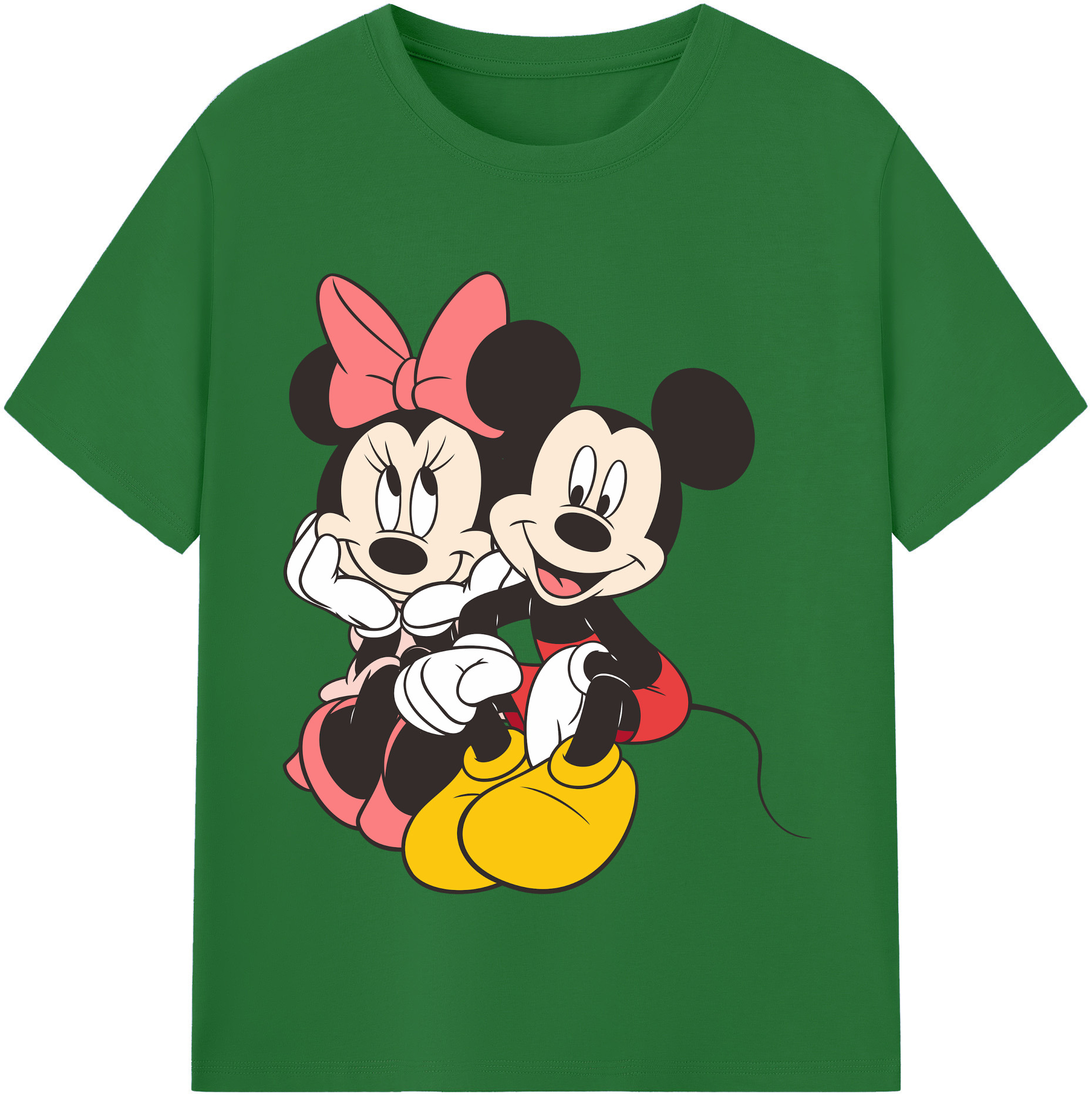 （画像用） ミッキーマウス Mickey Mouse 綿100％半袖Tシャツ（フロントプリント）