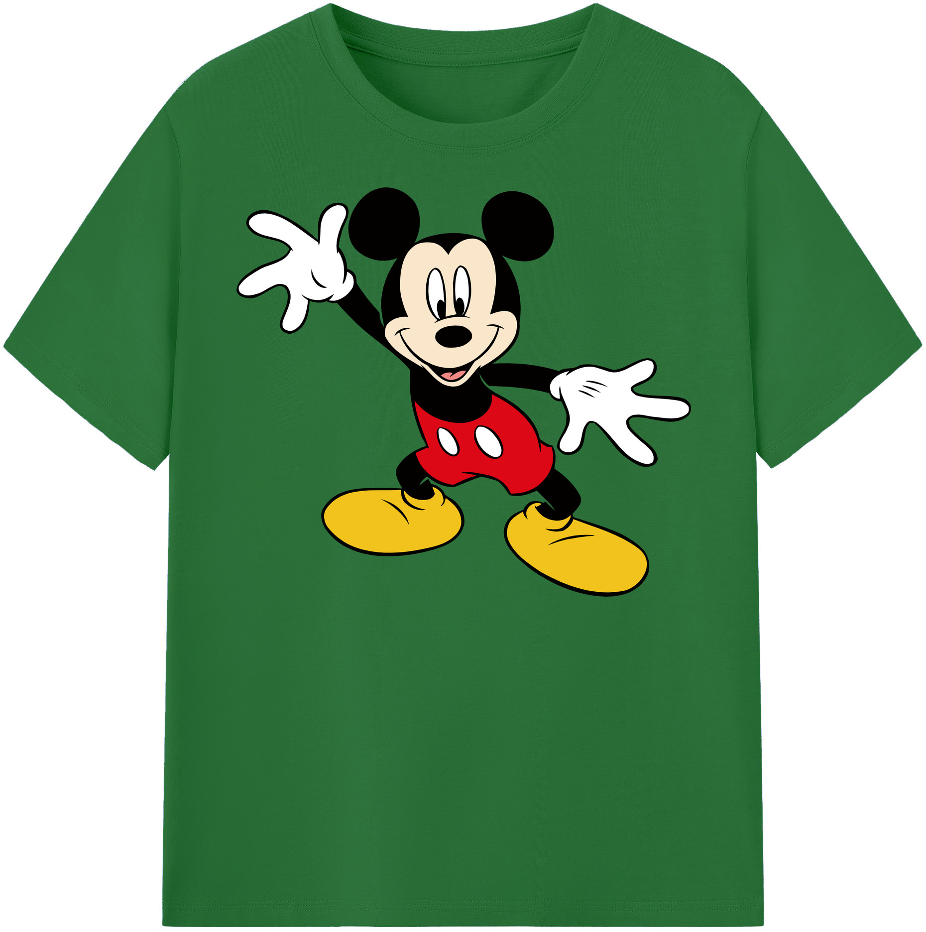 （画像用） ミッキーマウス Mickey Mouse 綿100％半袖Tシャツ（フロントプリント）