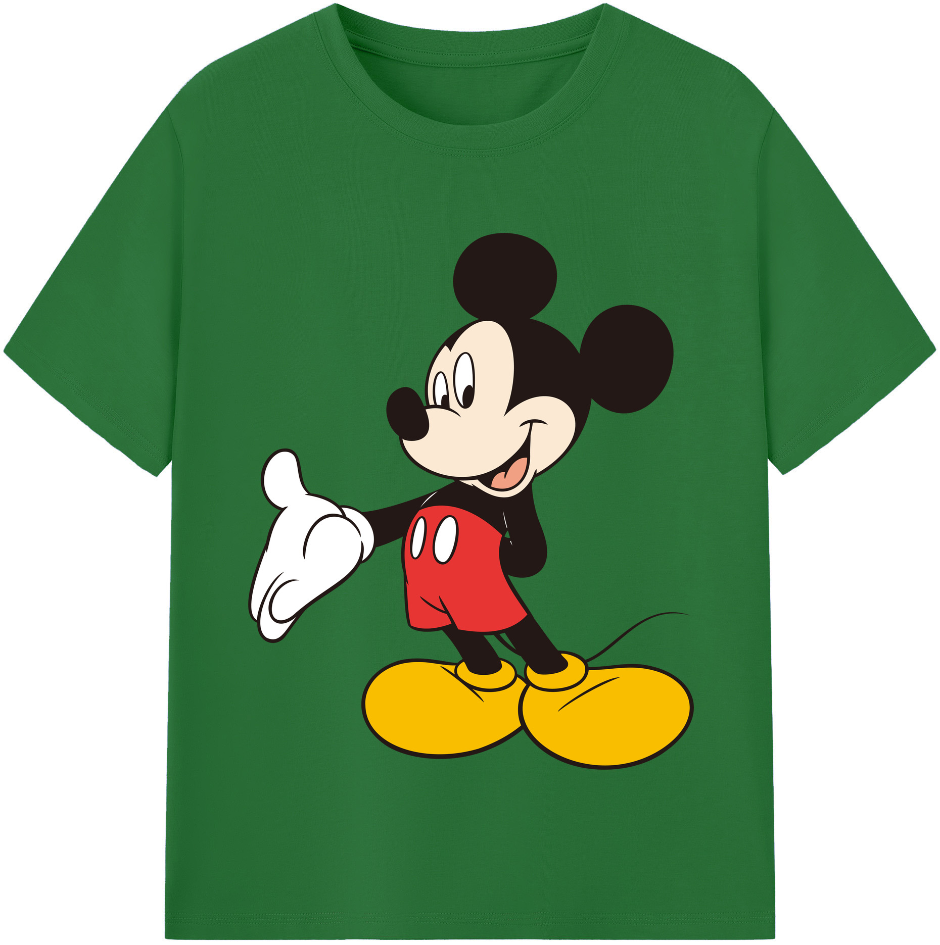 （画像用） ミッキーマウス Mickey Mouse 綿100％半袖Tシャツ（フロントプリント）