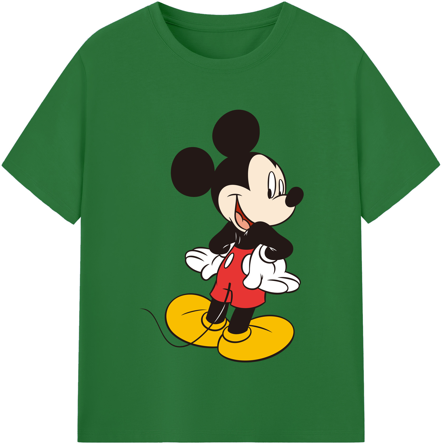 （画像用） ミッキーマウス Mickey Mouse 綿100％半袖Tシャツ（フロントプリント）